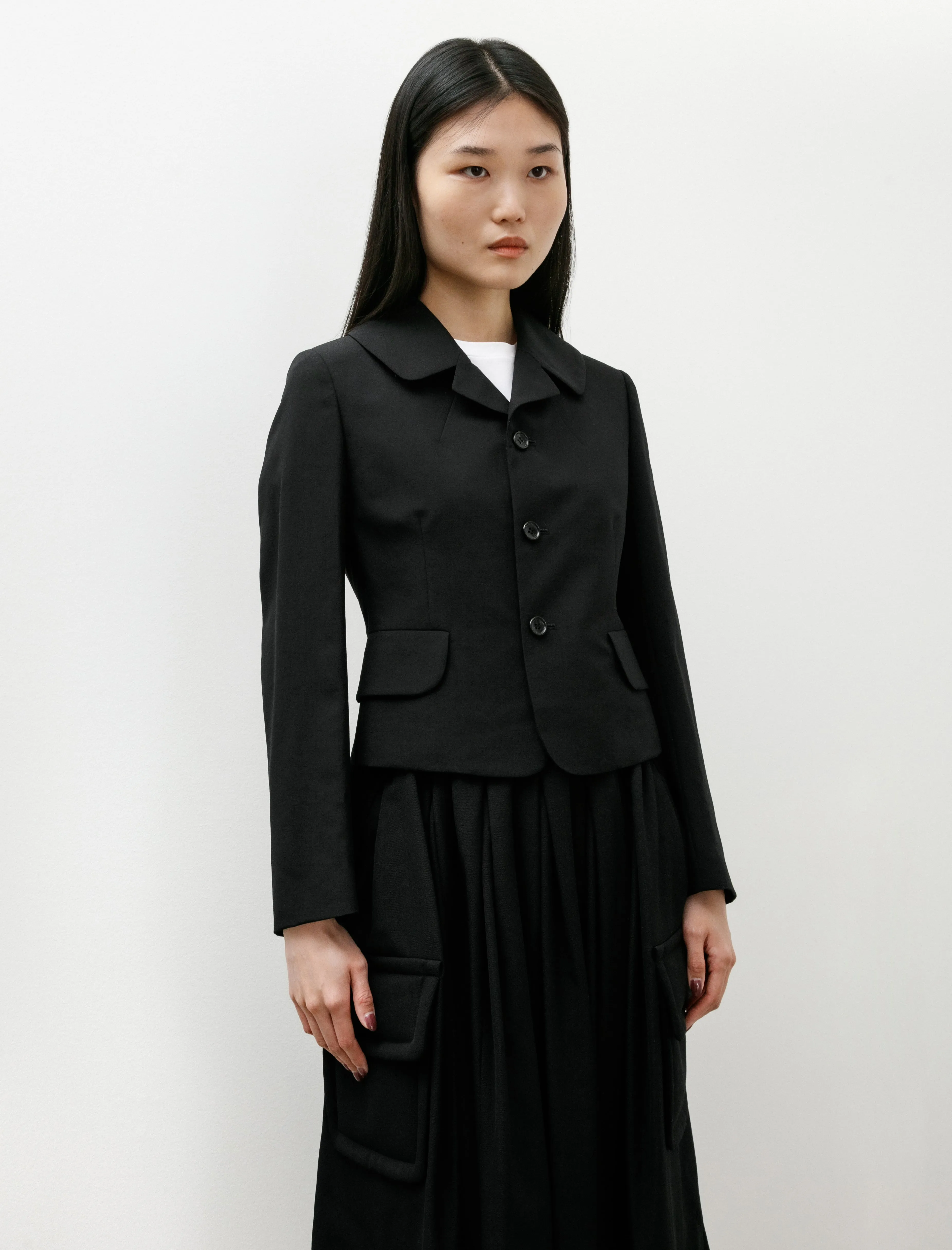 Fitted Cropped Wool Jacket Black sold by SHOP NEIGHBOR product image thumbnail 2