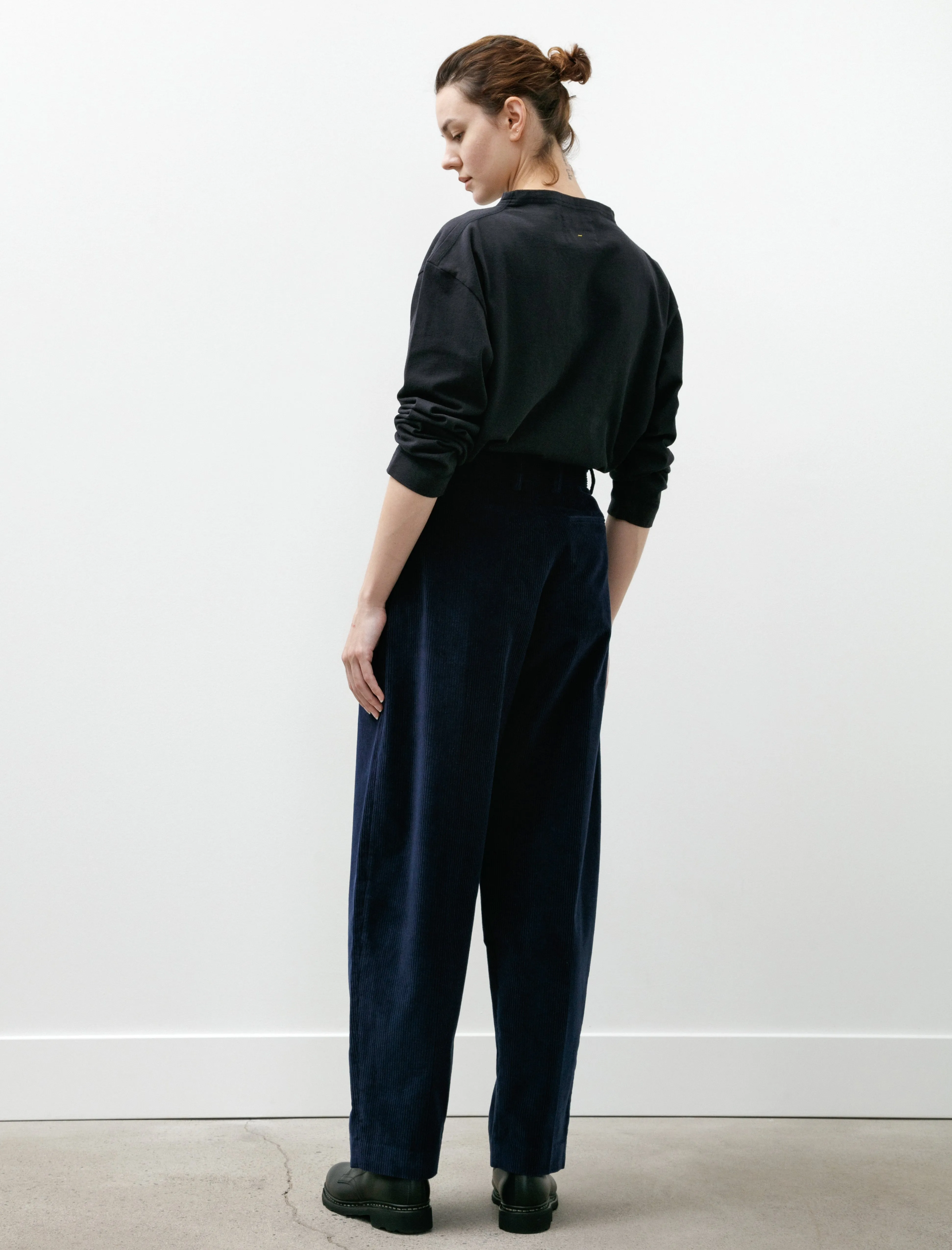 Double Pleated Wide Pants Corduroy Indigo sold by SHOP NEIGHBOR product image thumbnail 5