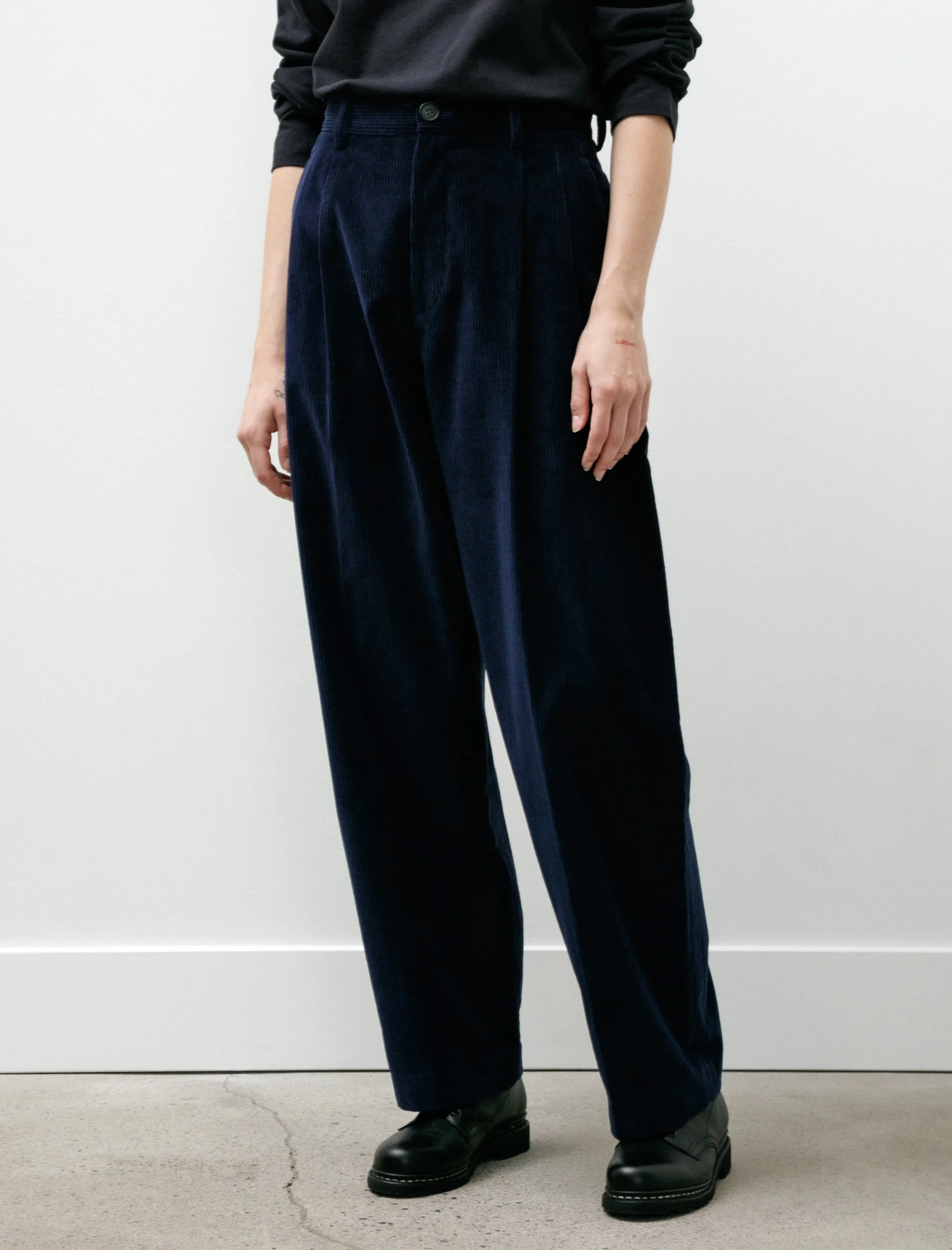 Double Pleated Wide Pants Corduroy Indigo sold by SHOP NEIGHBOR product image thumbnail 2