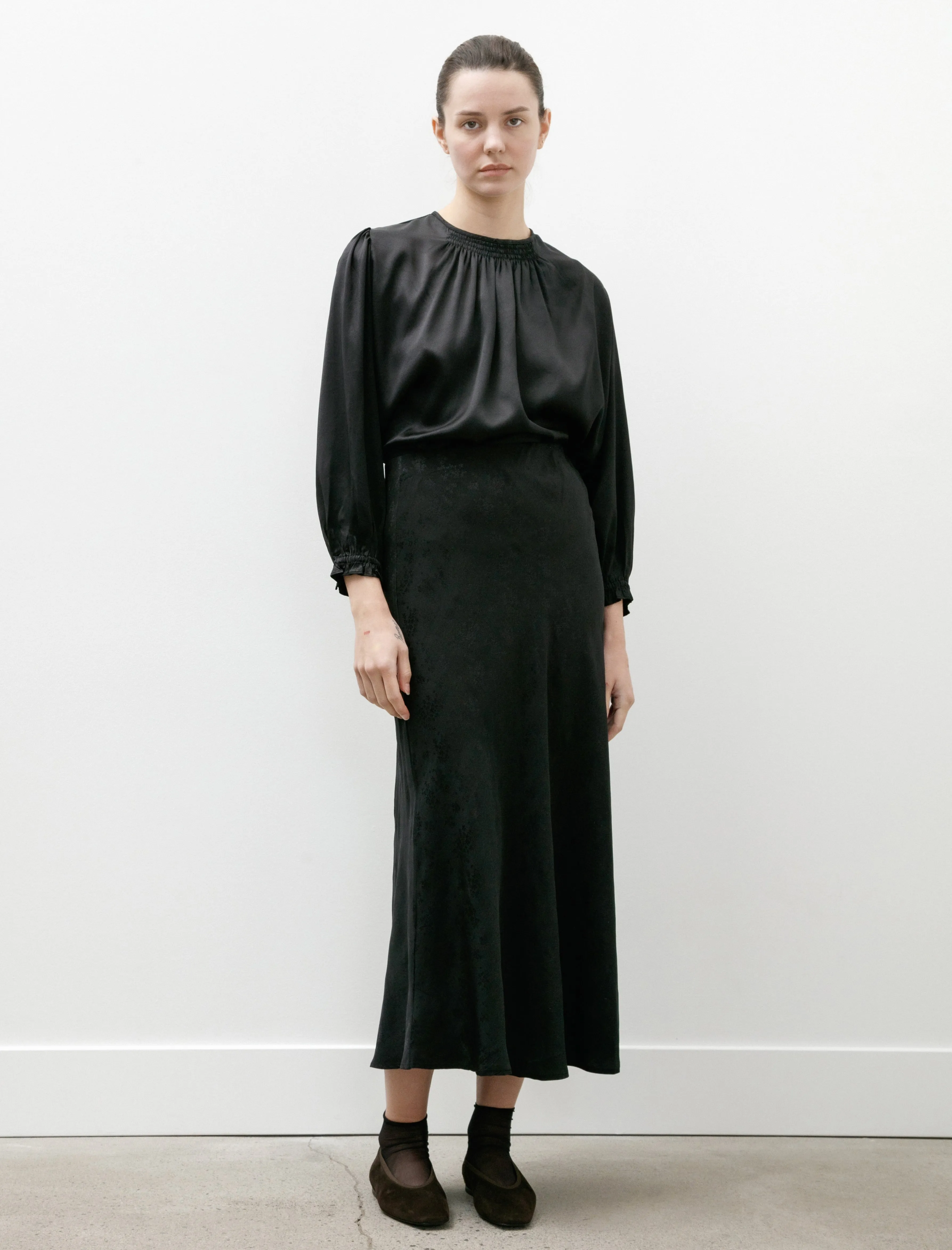 Moonflower Jacquard Skirt Black sold by SHOP NEIGHBOR