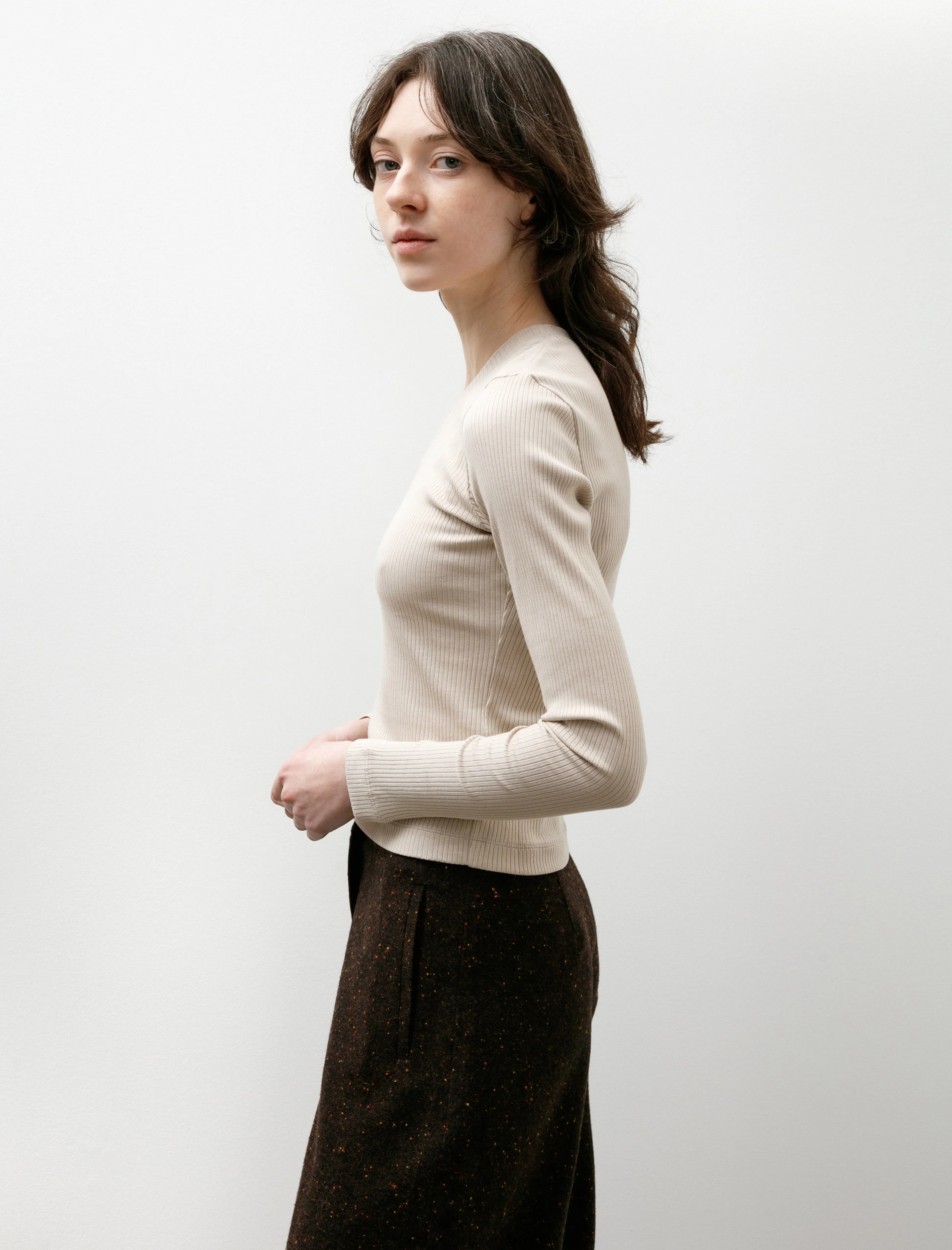 Rib Tight Crew Neck Beige sold by SHOP NEIGHBOR product image thumbnail 3