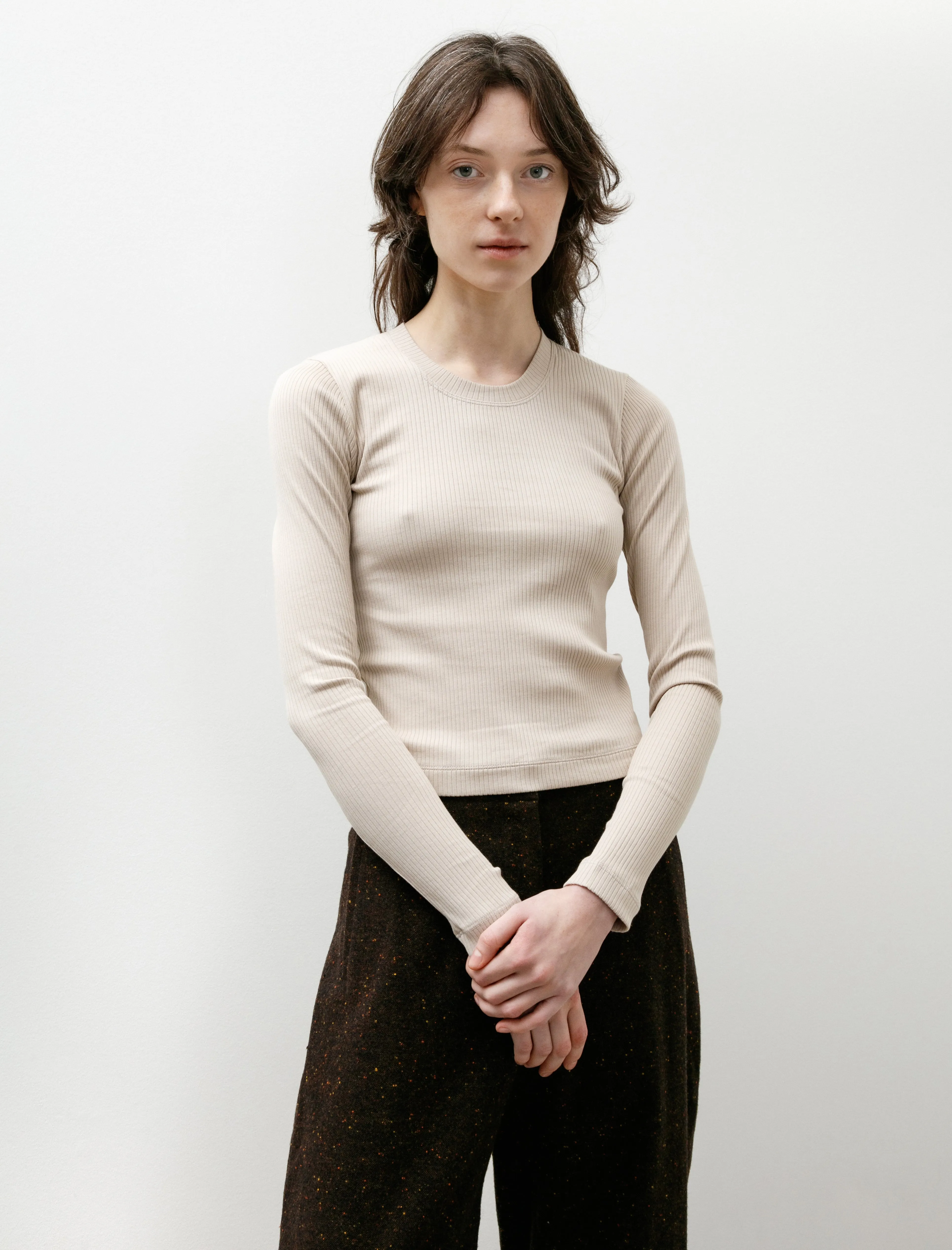 Rib Tight Crew Neck Beige sold by SHOP NEIGHBOR