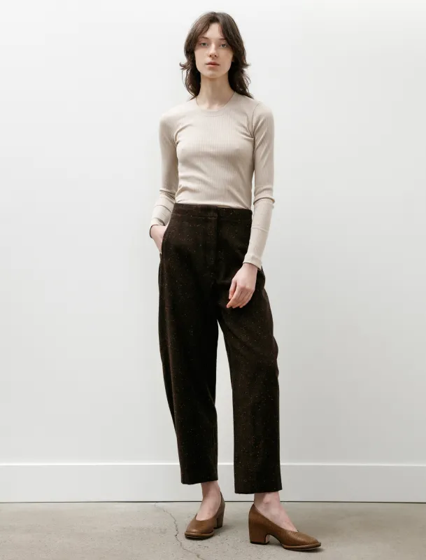 Colour Nep Curve Pants Brown made by SHOP NEIGHBOR