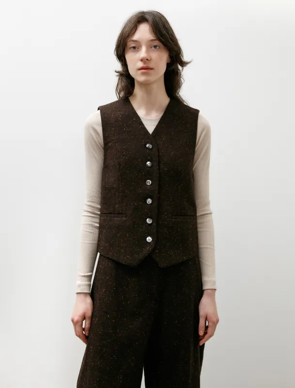 Colour Nep Vest Brown made by SHOP NEIGHBOR