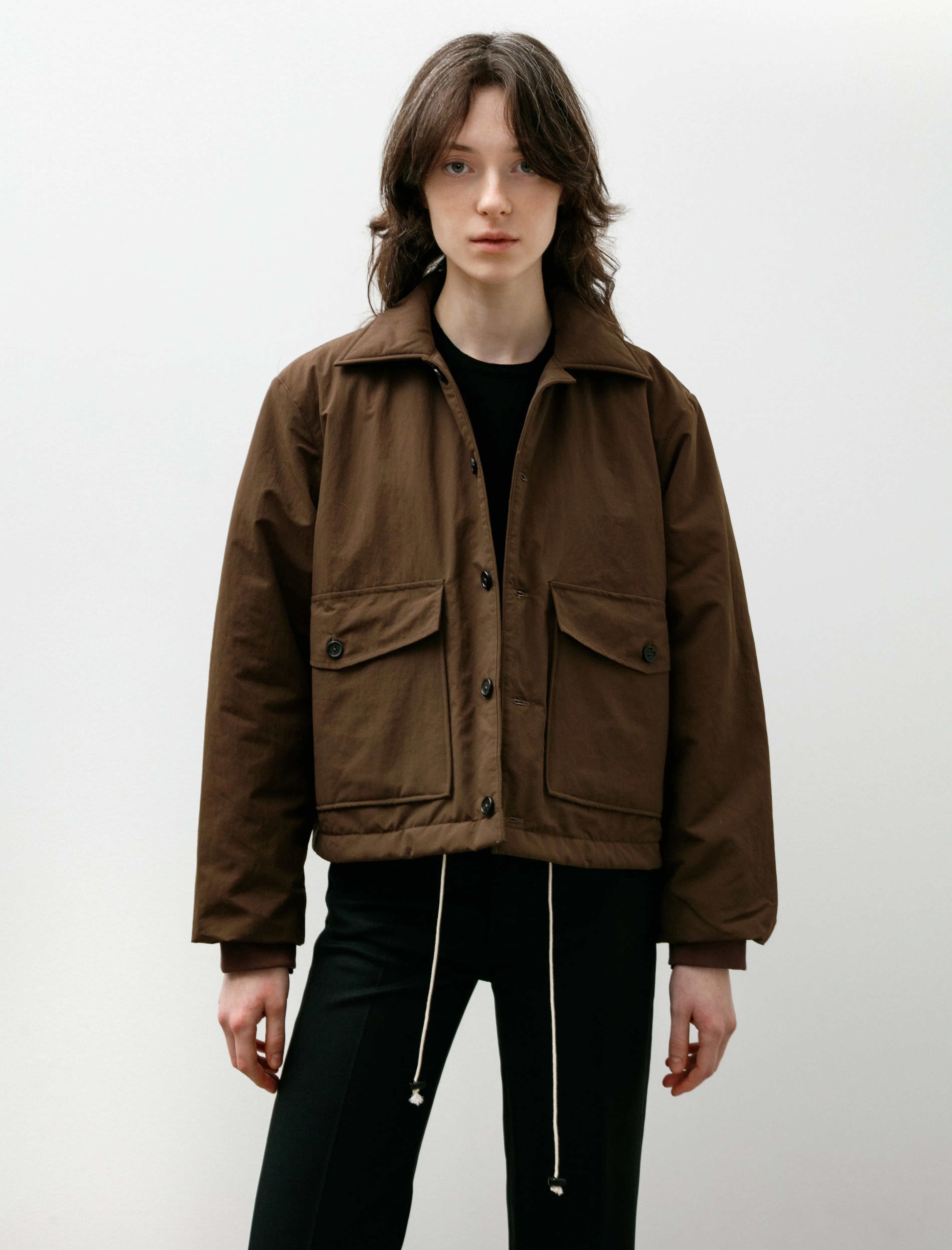 Puffed Simple Jacket Brown sold by SHOP NEIGHBOR