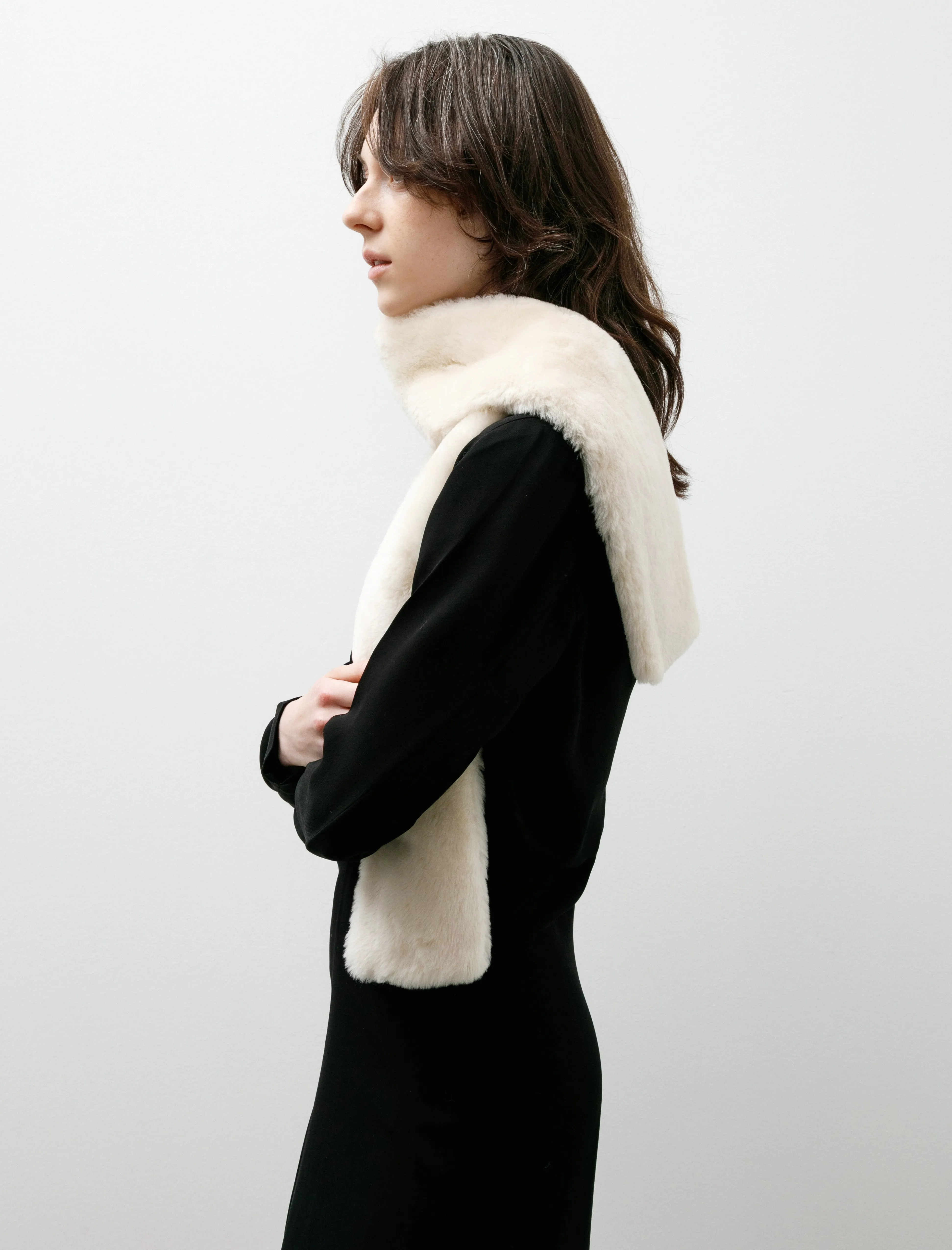 Shearling Tuxedo Scarf Ecru sold by SHOP NEIGHBOR product image thumbnail 2