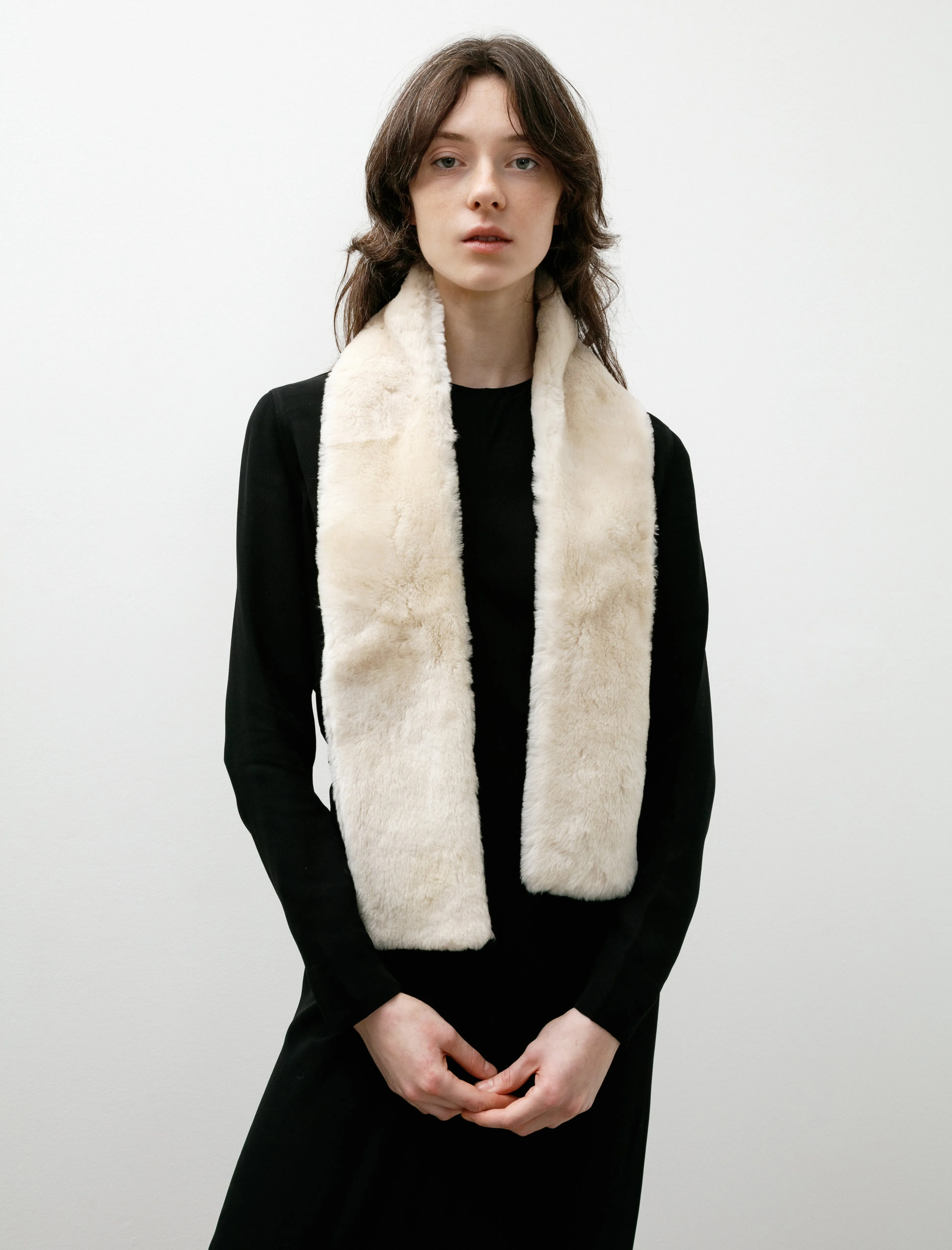 Shearling Tuxedo Scarf Ecru sold by SHOP NEIGHBOR