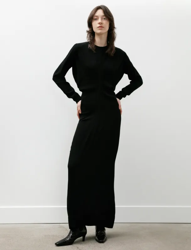 Long Sleeve Slouch Waist Dress Black made by SHOP NEIGHBOR
