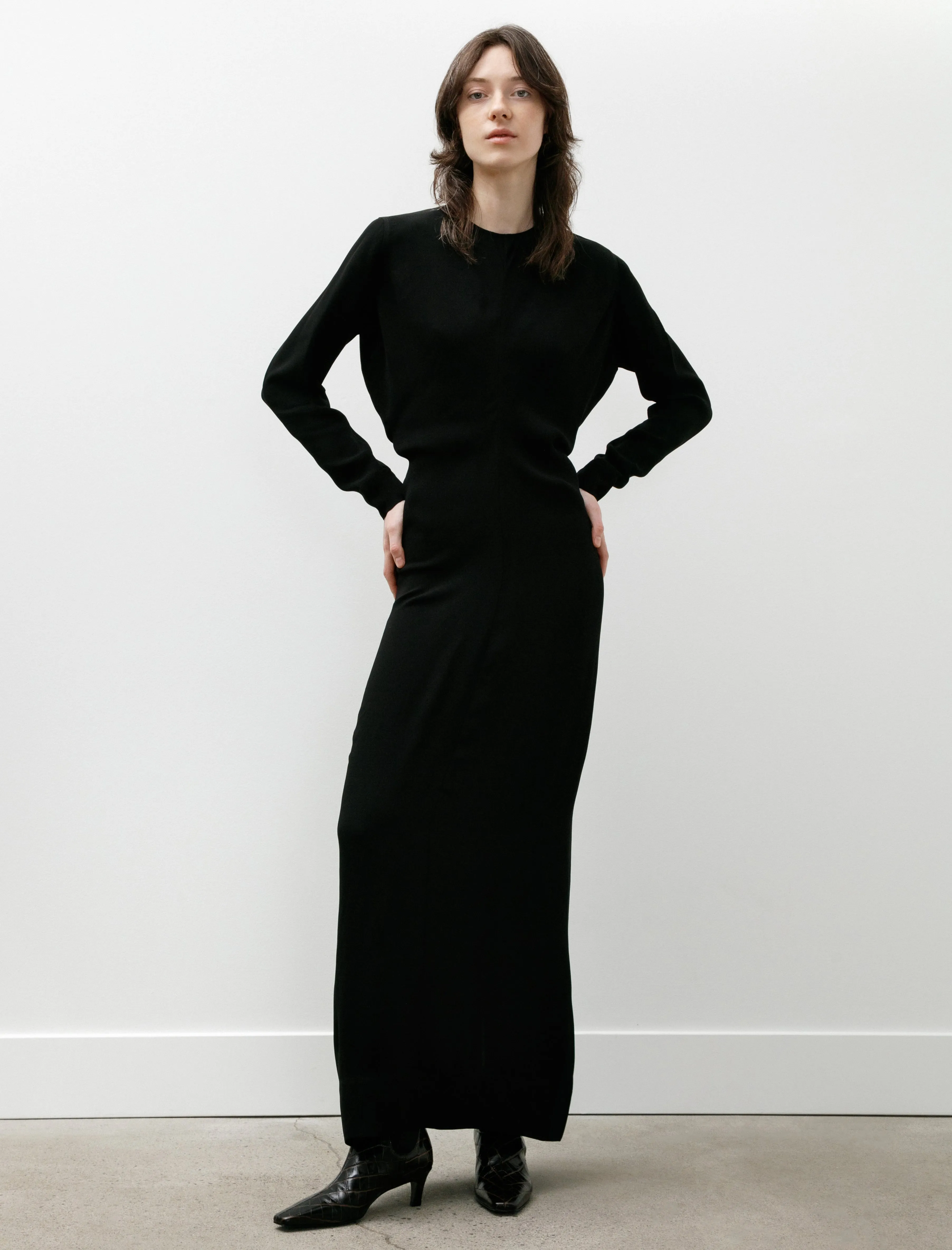 Long Sleeve Slouch Waist Dress Black sold by SHOP NEIGHBOR