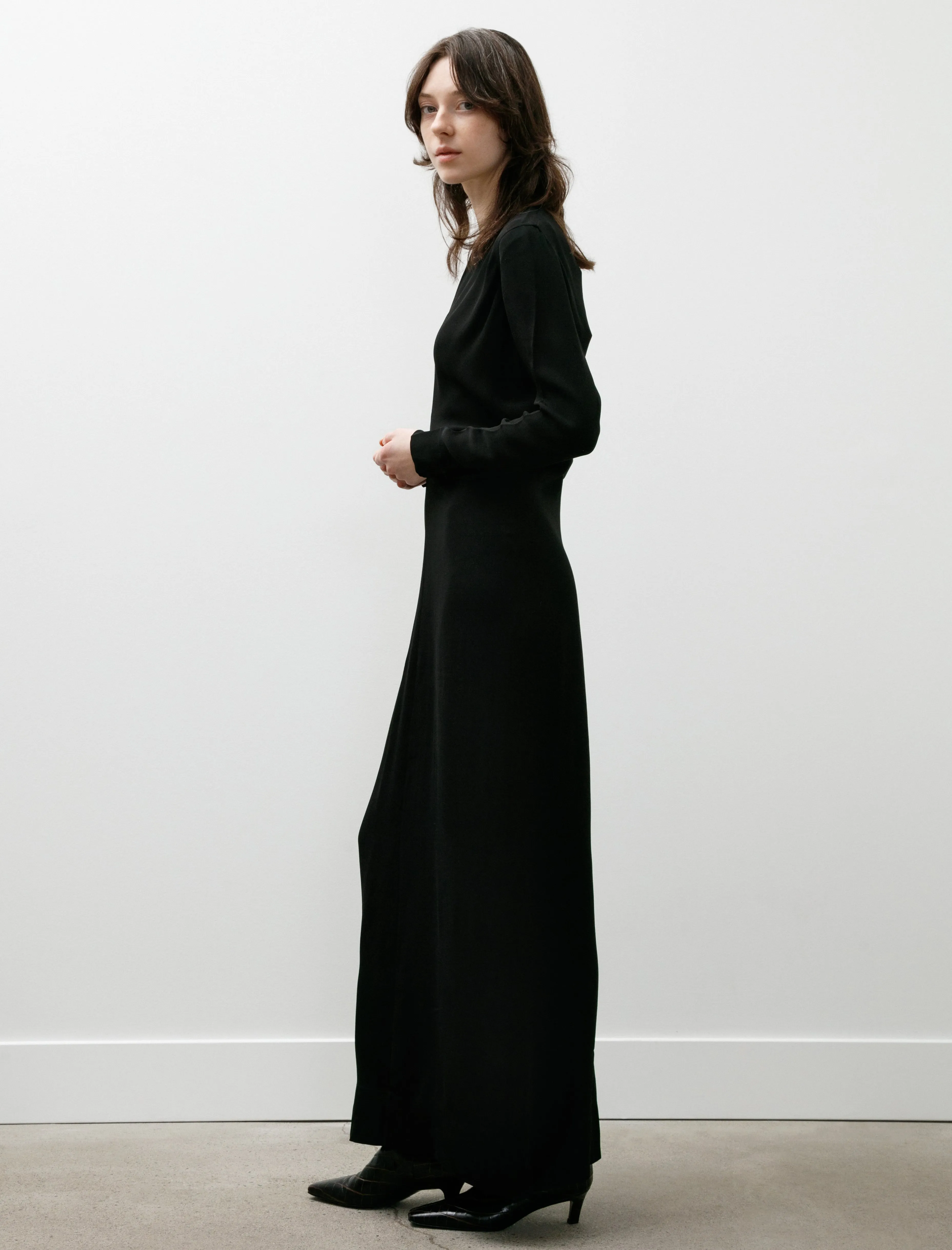 Long Sleeve Slouch Waist Dress Black sold by SHOP NEIGHBOR product image thumbnail 3