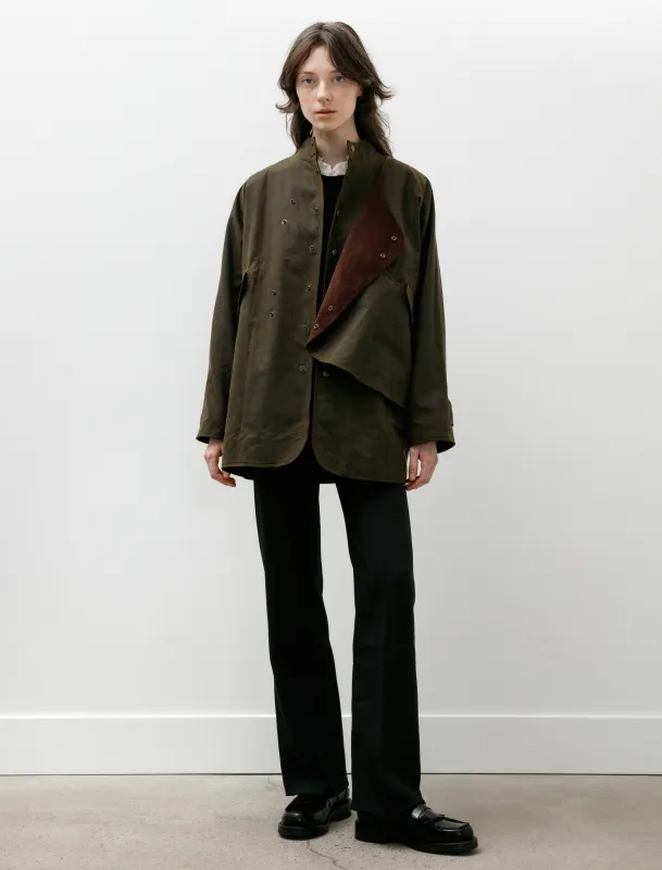 Mid Length Pipa Waxed Jacket Pine made by SHOP NEIGHBOR