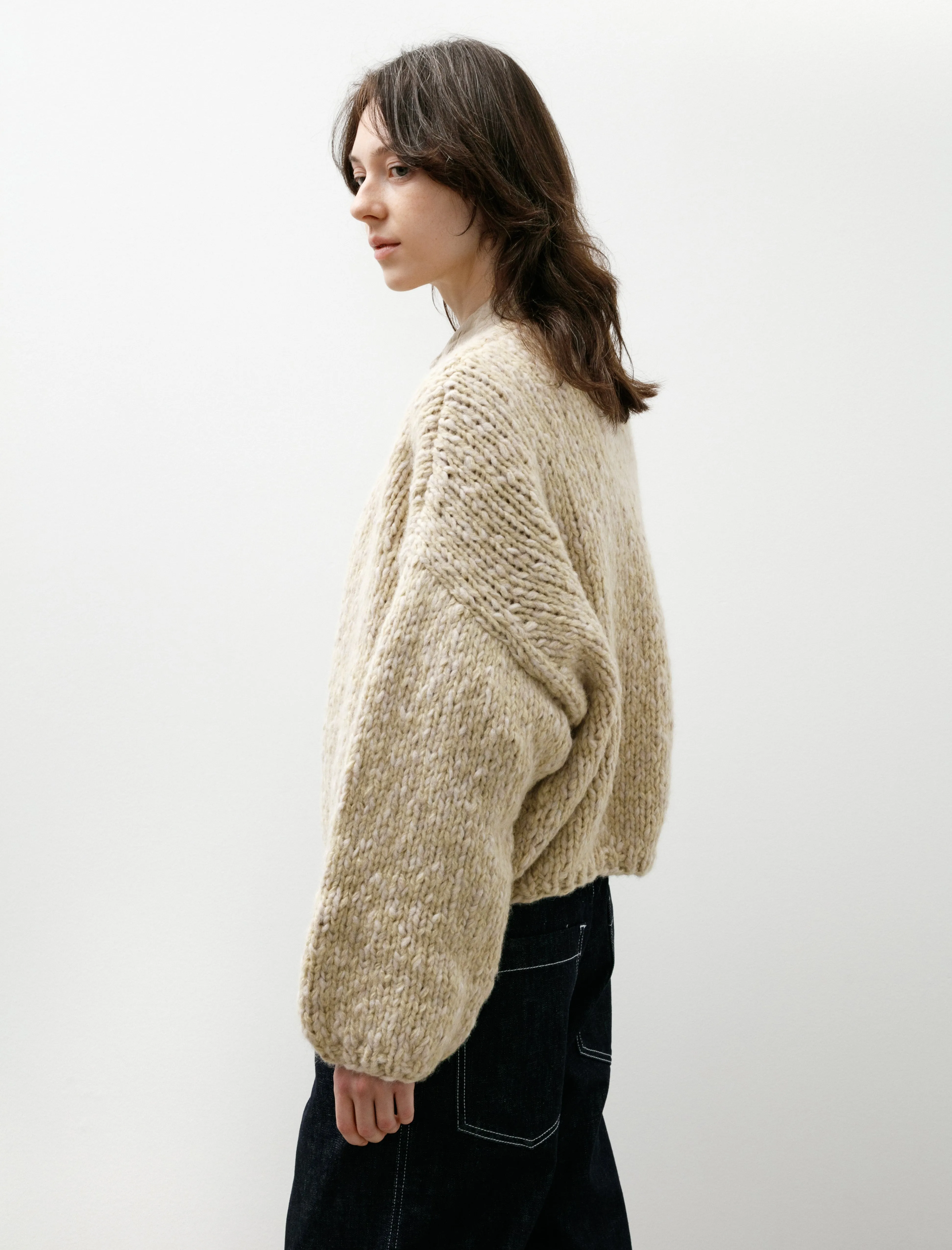 Short Cardigan Marled Ecru sold by SHOP NEIGHBOR product image thumbnail 3