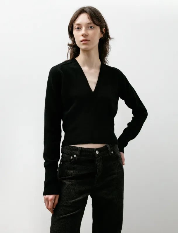 Sharp V-Neck Black Cherub Wool sold by SHOP NEIGHBOR