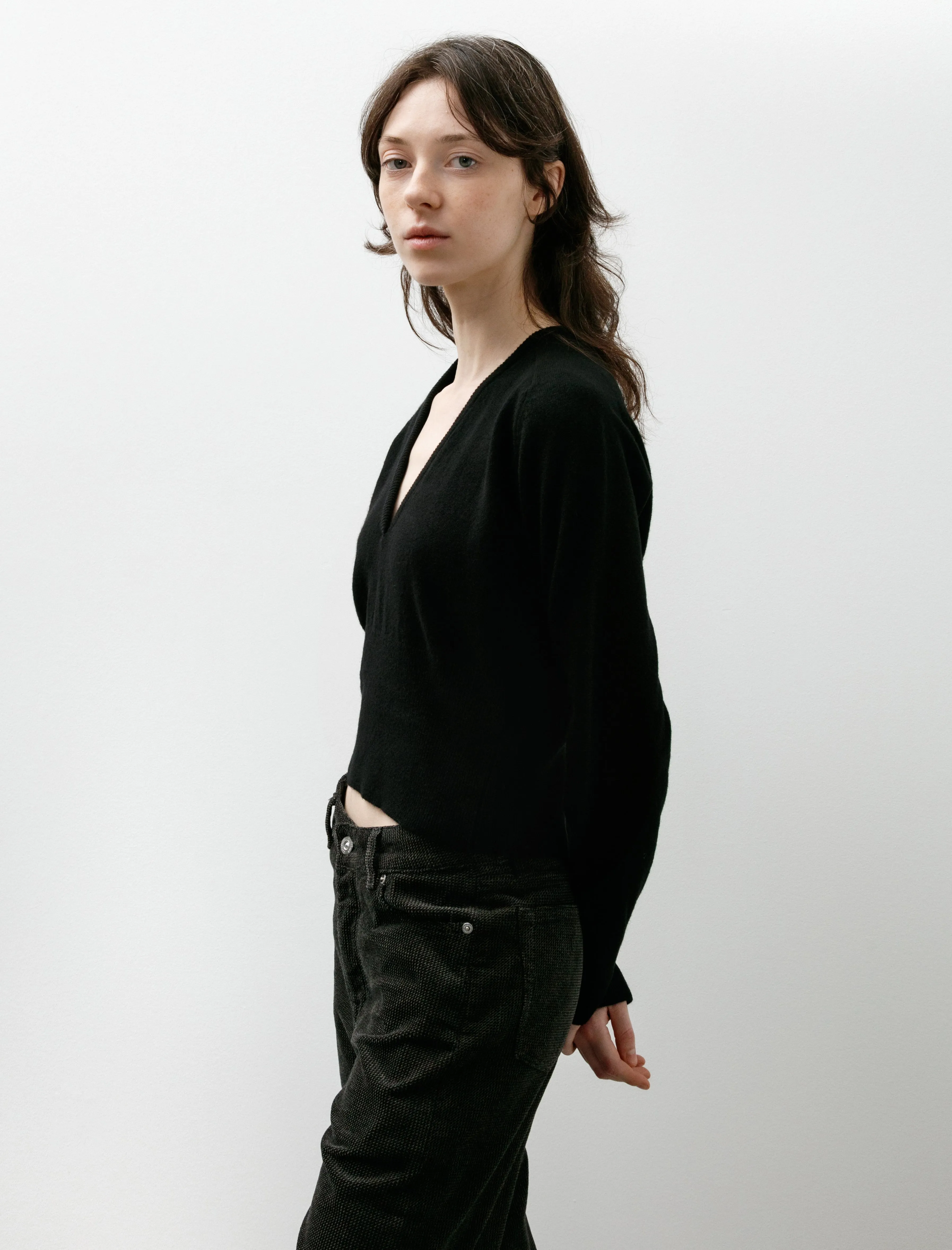 Sharp V-Neck Black Cherub Wool sold by SHOP NEIGHBOR product image thumbnail 2