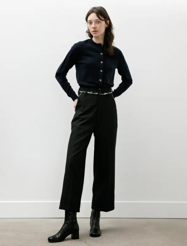 Straight Slack Poly Wool Twill Black made by SHOP NEIGHBOR