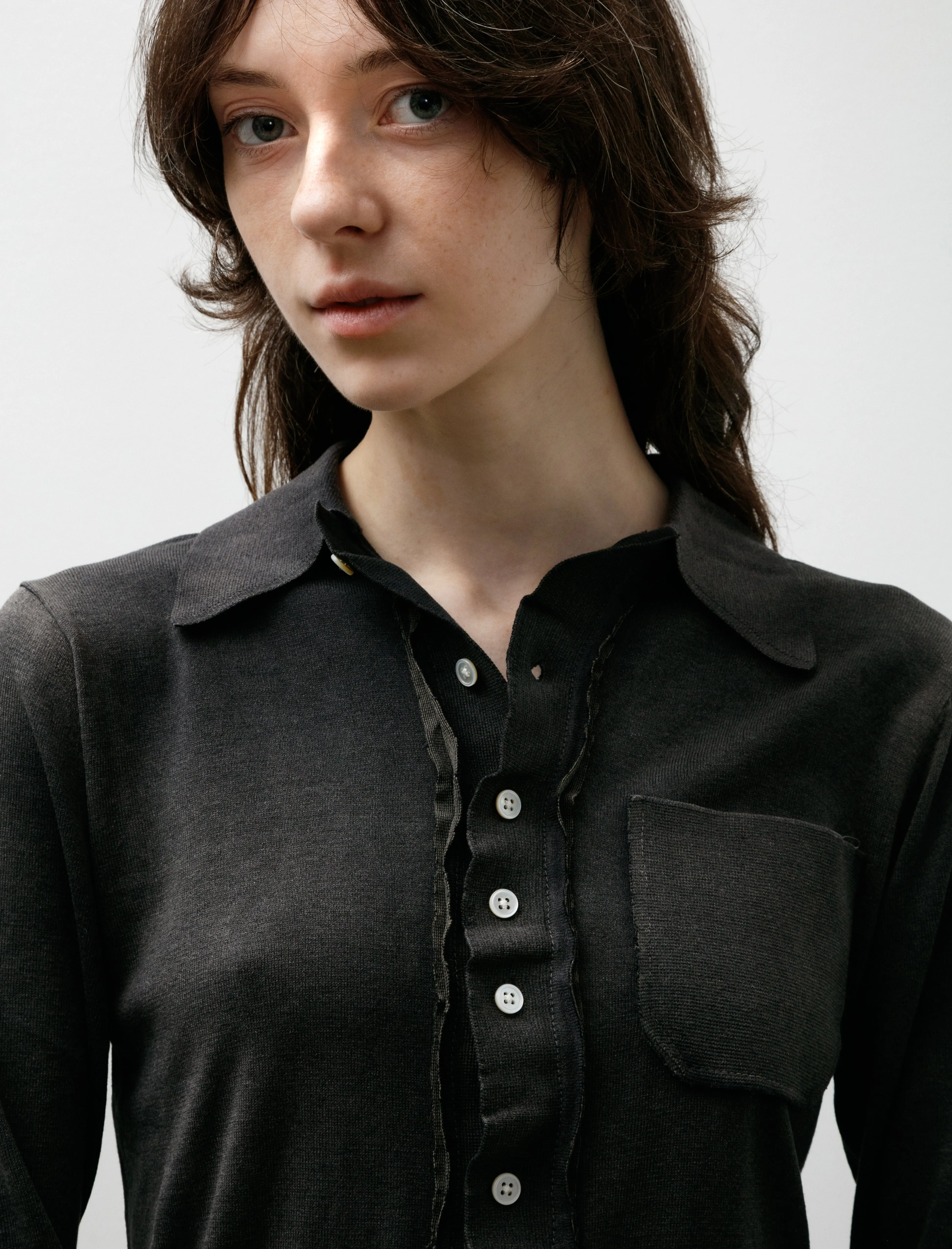 70s Cardigan Silk Cotton Fade Out Black sold by SHOP NEIGHBOR product image thumbnail 2