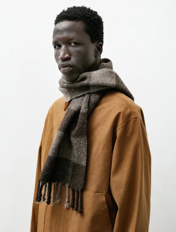 Felted Blanket Scarf Broad Check Sheep's Black sold by SHOP NEIGHBOR