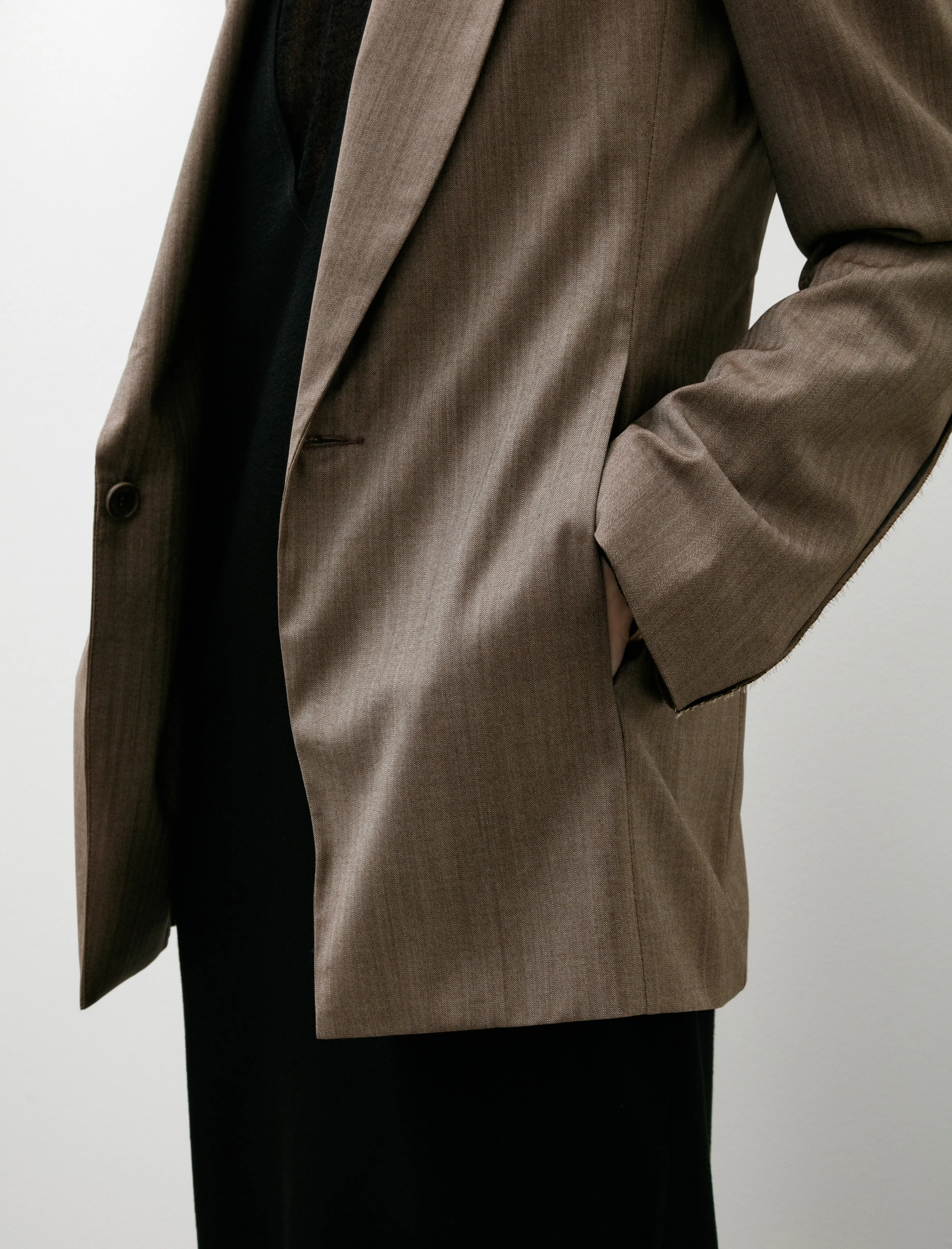 No. 206 Fine Wool Jacket Brown Herringbone sold by SHOP NEIGHBOR product image thumbnail 2