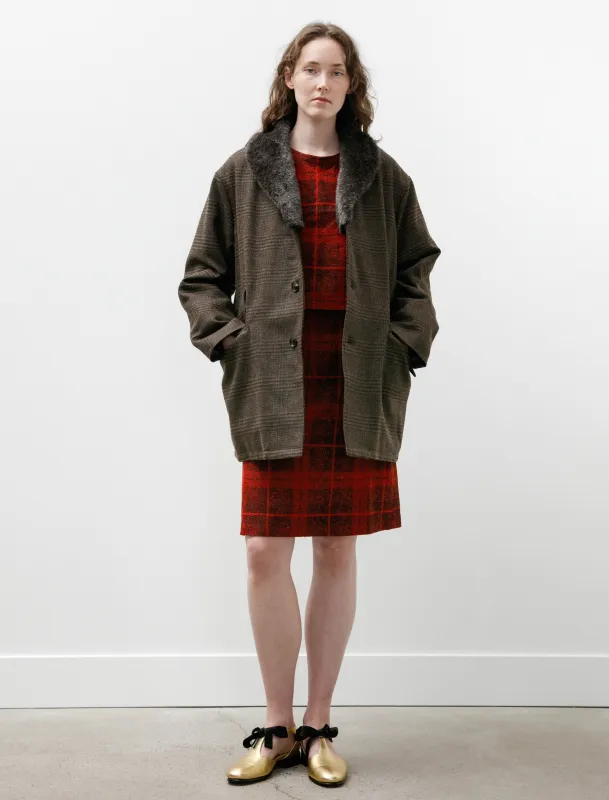 Shawl Collar Coat Wool Glen Plaid Olive sold by SHOP NEIGHBOR