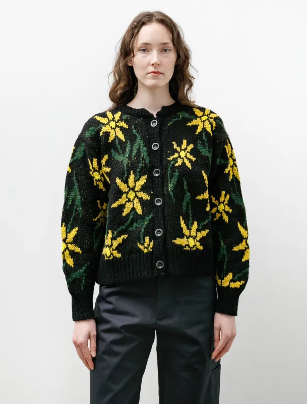 Flower Cardigan Black made by SHOP NEIGHBOR