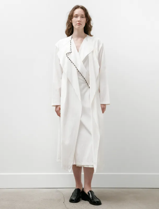 Draped Long Dress With Oya Embroidery Off White/Brown Beads sold by SHOP NEIGHBOR