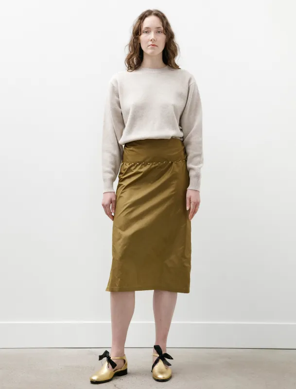 Straight Skirt With Oya Beading Olive made by SHOP NEIGHBOR