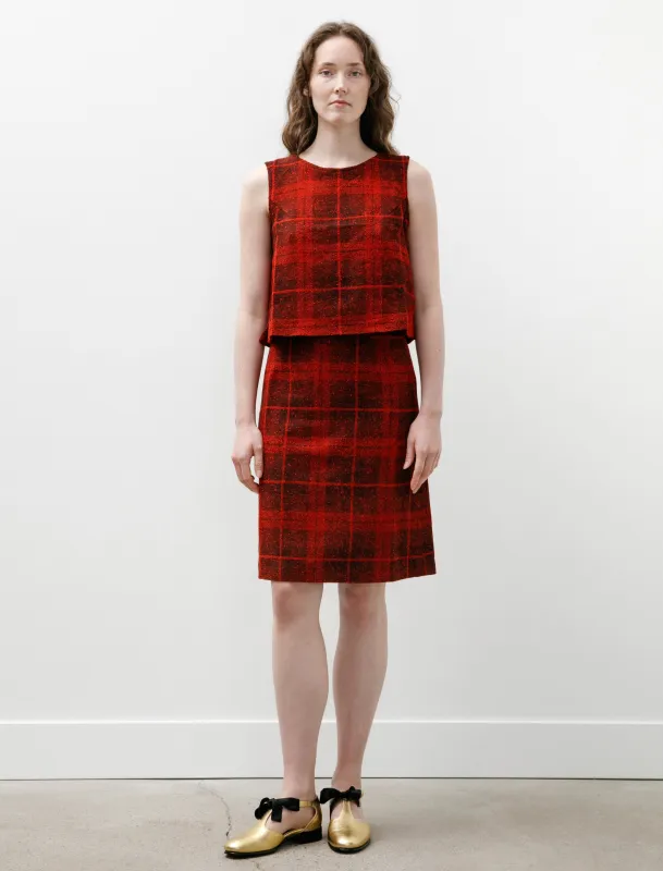 C.C. Skirt W/R Tweed Plaid Red sold by SHOP NEIGHBOR