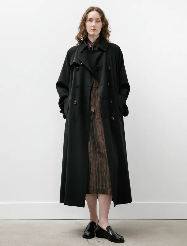 Wool Gabardine Trench Coat Black sold by SHOP NEIGHBOR