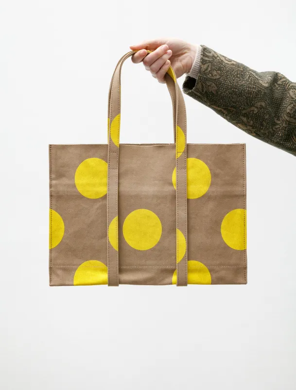 Washed Canvas Dot Tote Yellow Small sold by SHOP NEIGHBOR