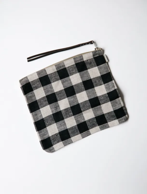 Canna Pouch Black Natural Check (L) made by SHOP NEIGHBOR