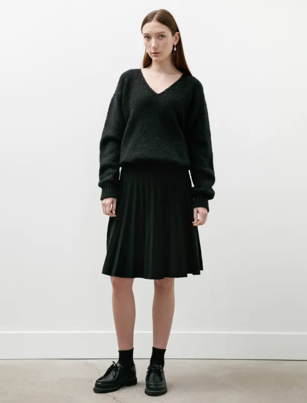 Knitted Pleat Skirt Merino Wool Black sold by SHOP NEIGHBOR