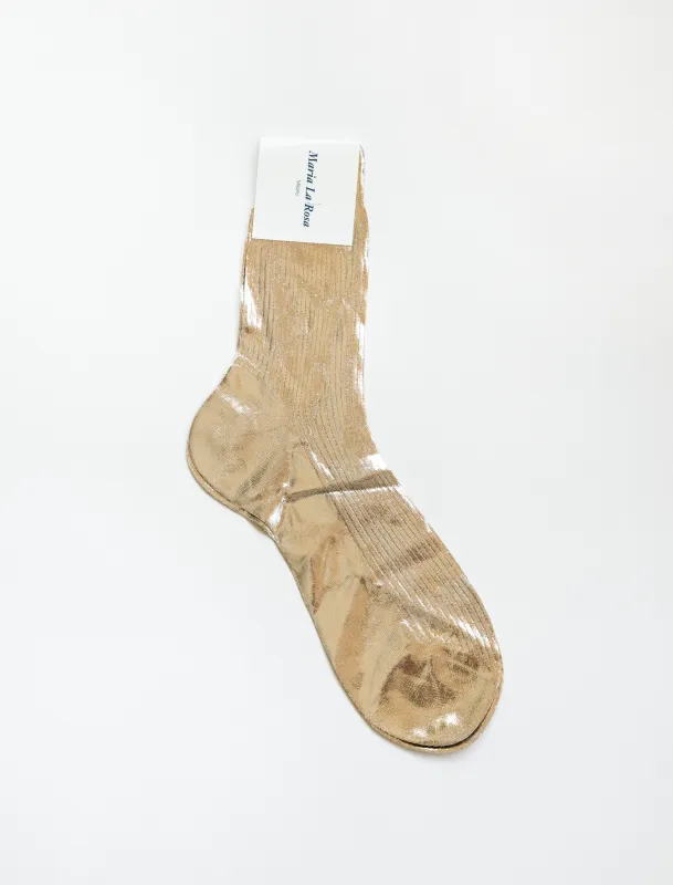 One Ribbed Laminated Sock Platinum sold by SHOP NEIGHBOR