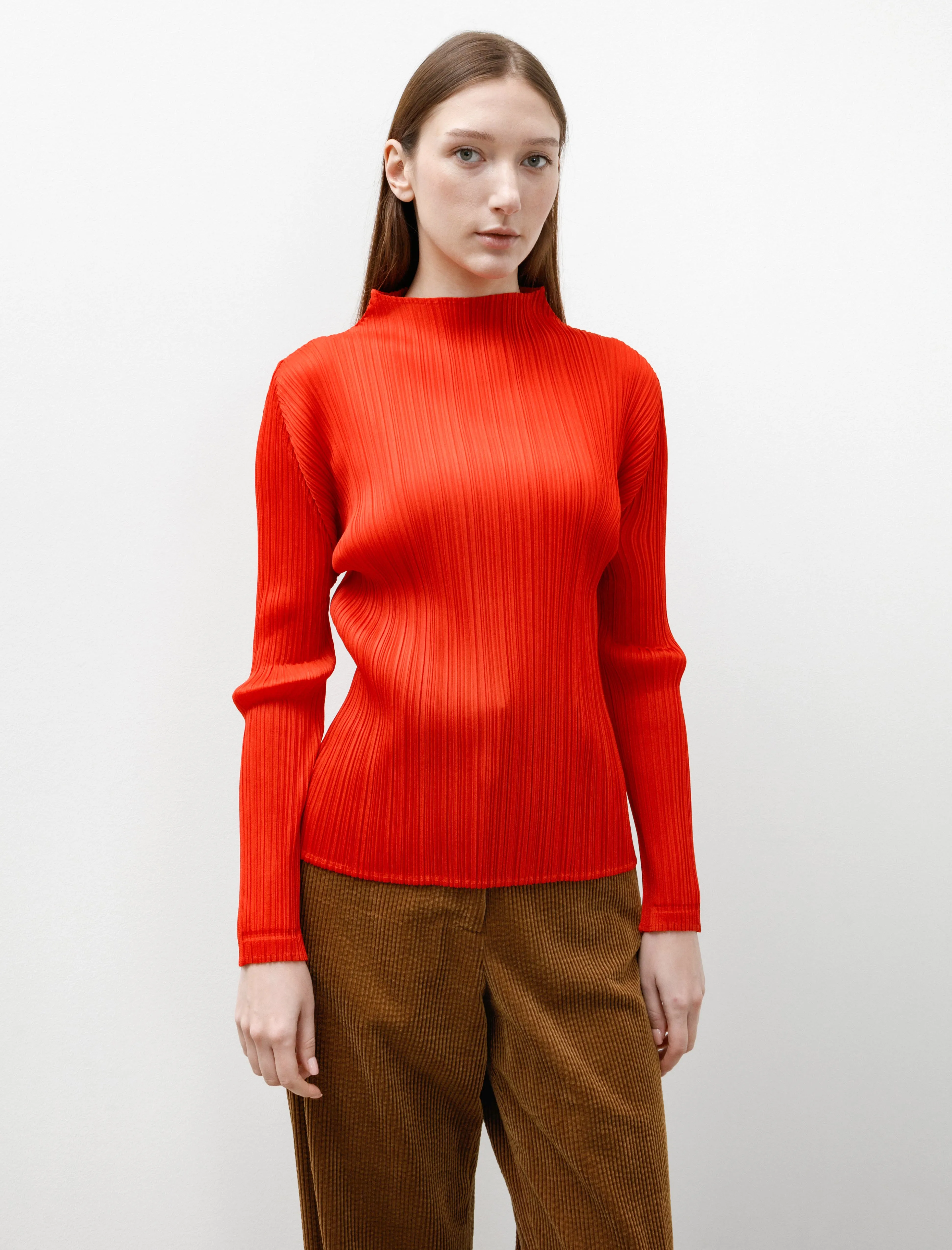 Monthly Colours Mockneck Top Red sold by SHOP NEIGHBOR