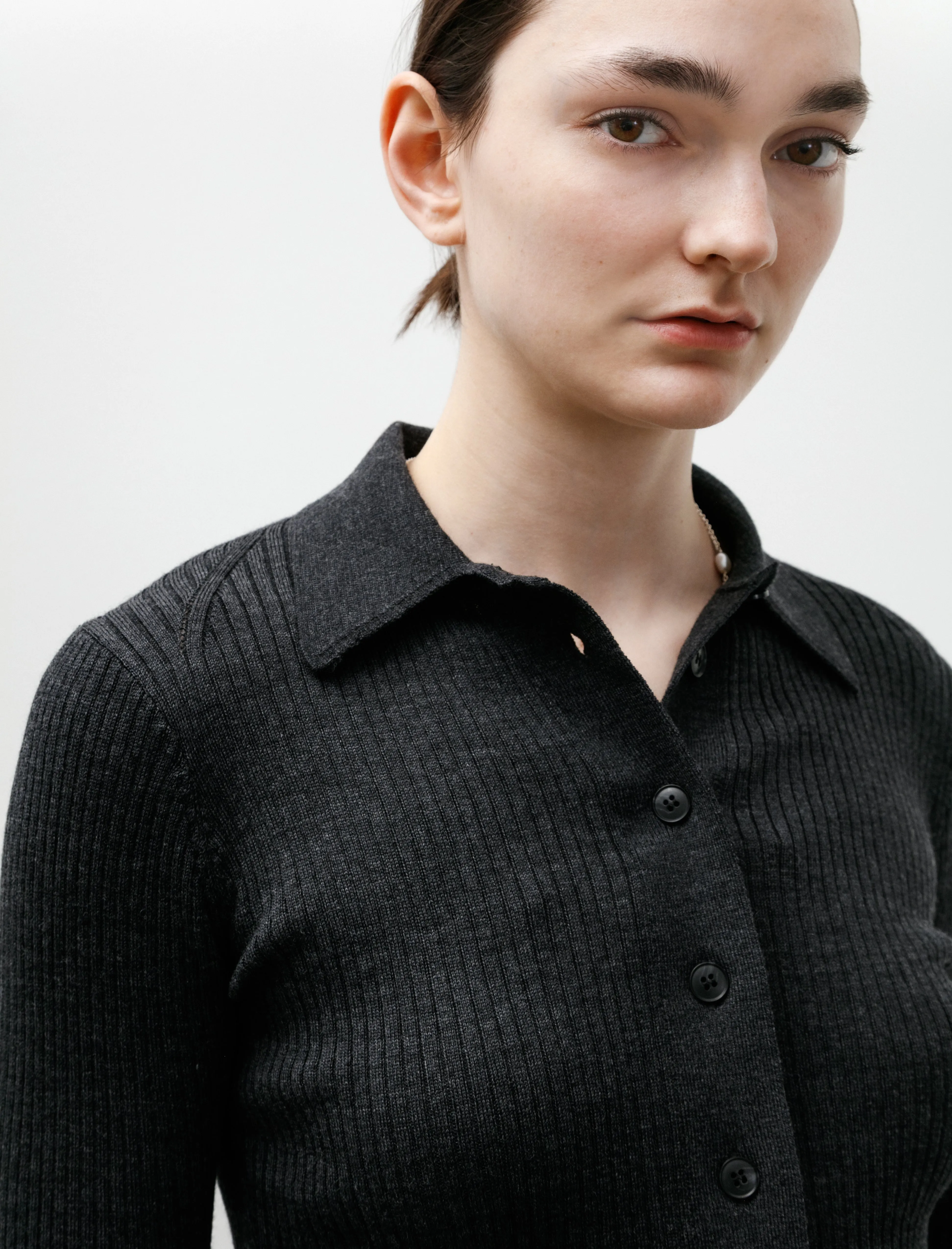 Knitted Rib Shirt Washed Graphite sold by SHOP NEIGHBOR product image thumbnail 2