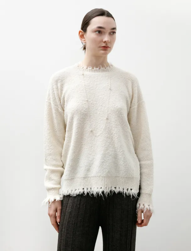 Fray Crewneck Raw White made by SHOP NEIGHBOR