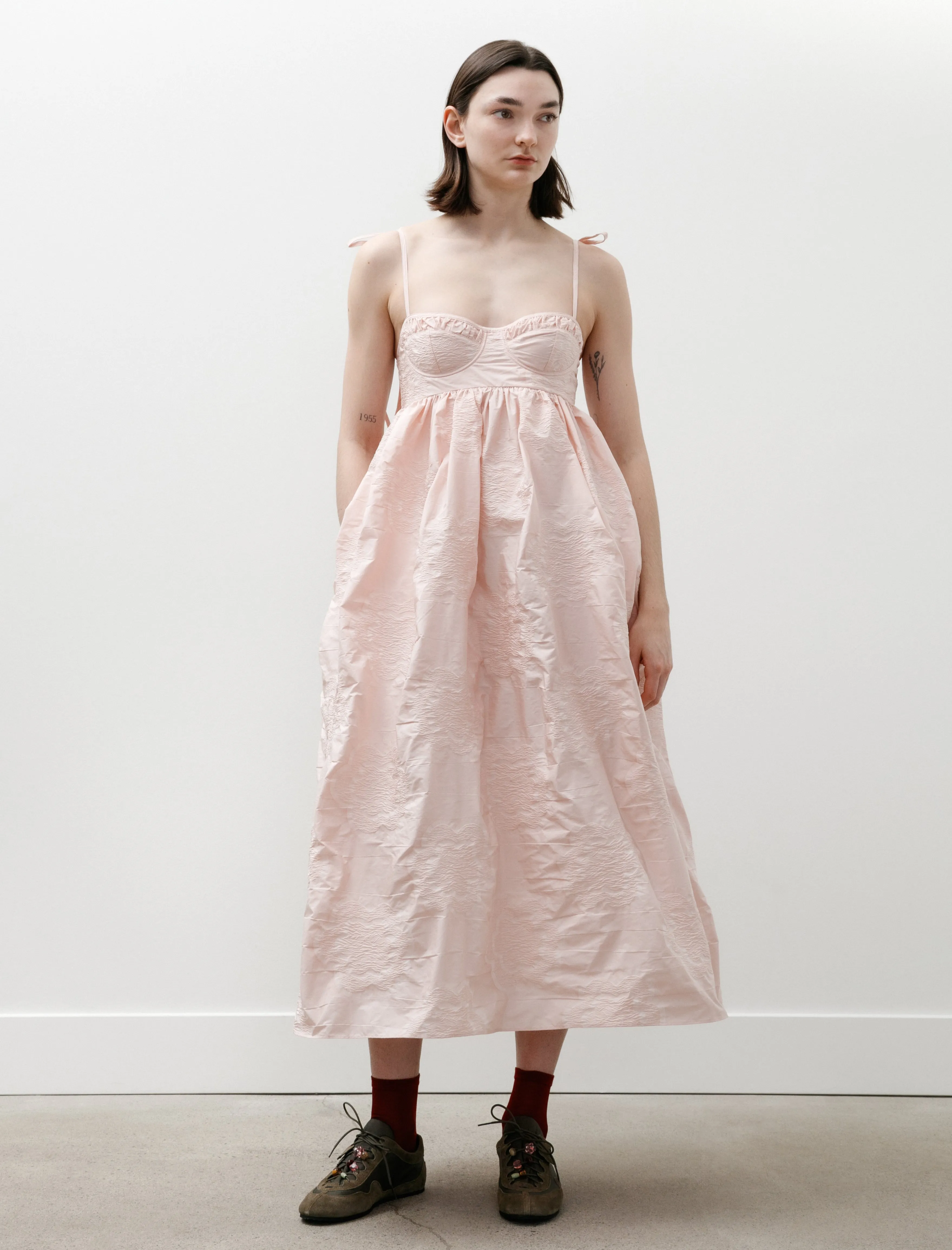 Alena Dress Borus Jacquard Blush Pink sold by SHOP NEIGHBOR