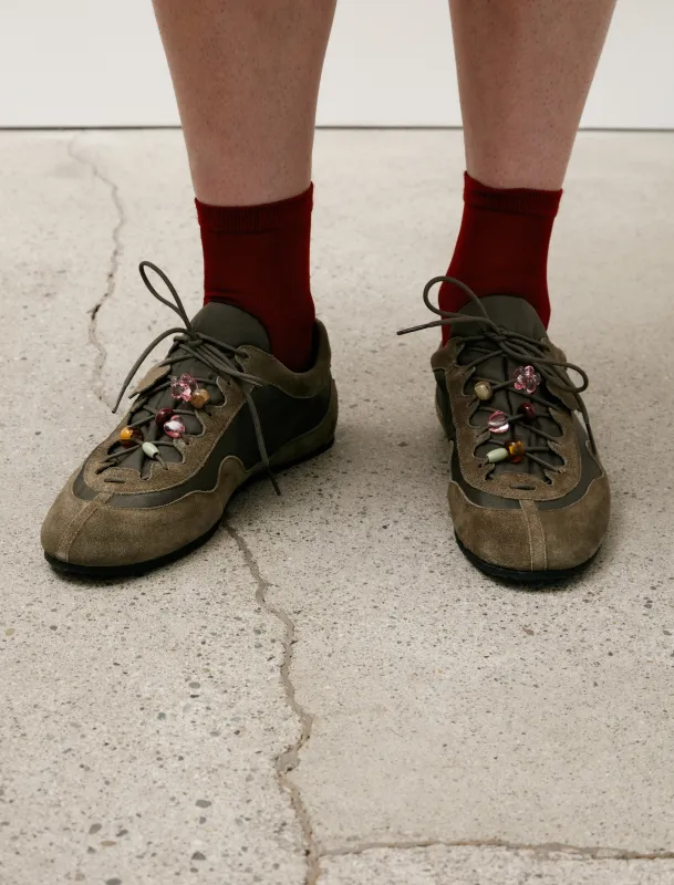 Blaise Sneaker Suede/Nylon Olive sold by SHOP NEIGHBOR