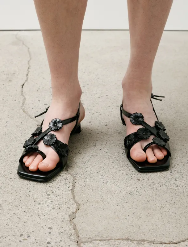 Arna Sandals Textured Black Leather made by SHOP NEIGHBOR