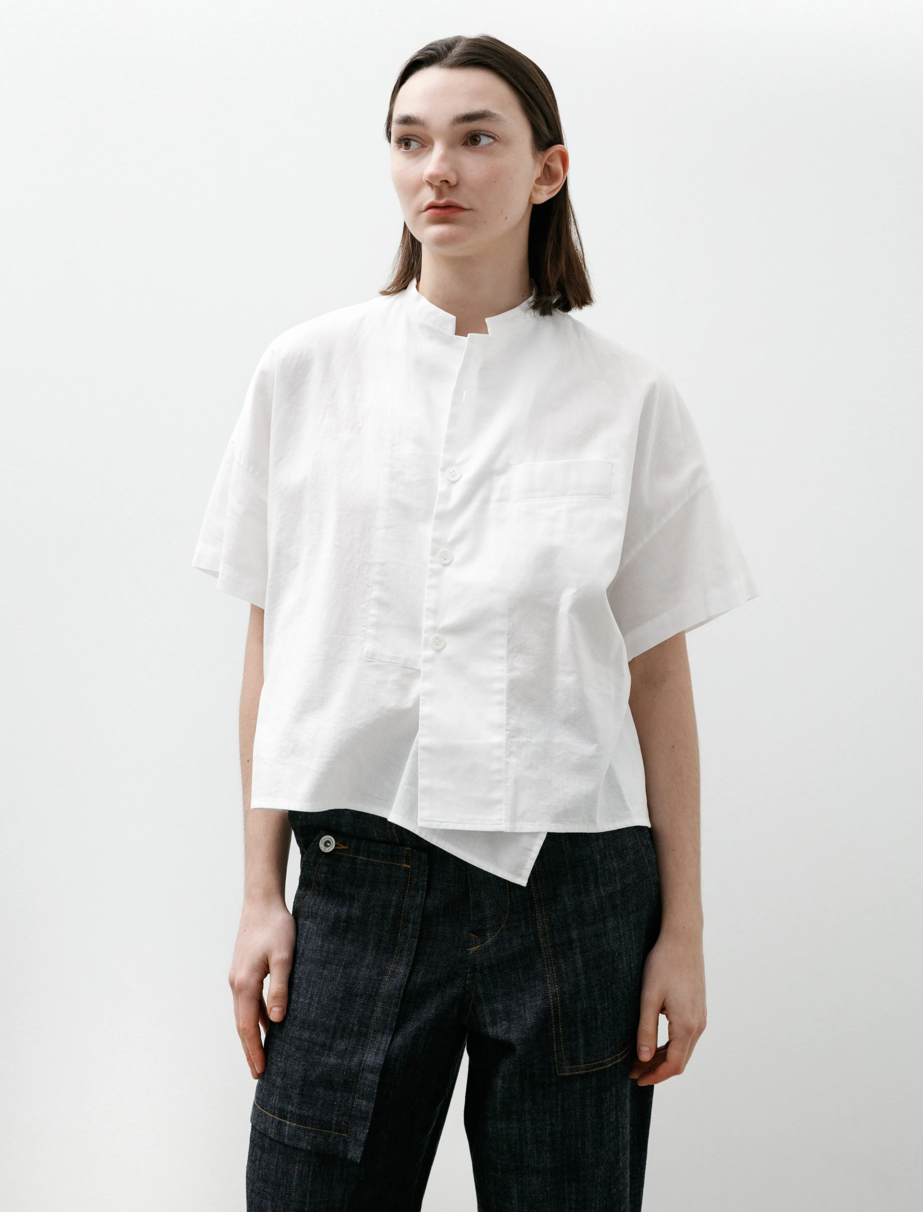Short Sleeve Boxy Shirt White sold by SHOP NEIGHBOR