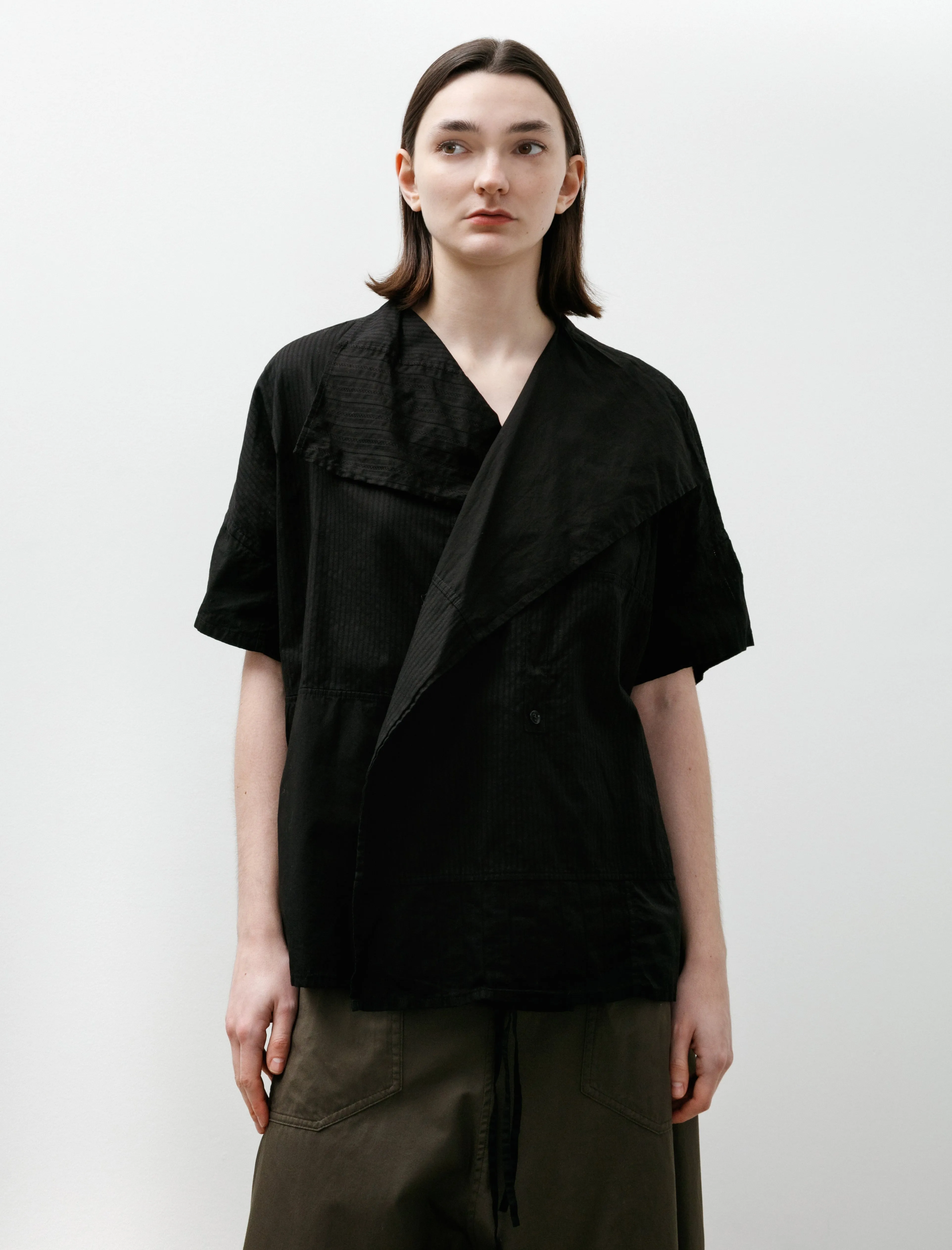 Half Sleeve Gown Shirt Black sold by SHOP NEIGHBOR