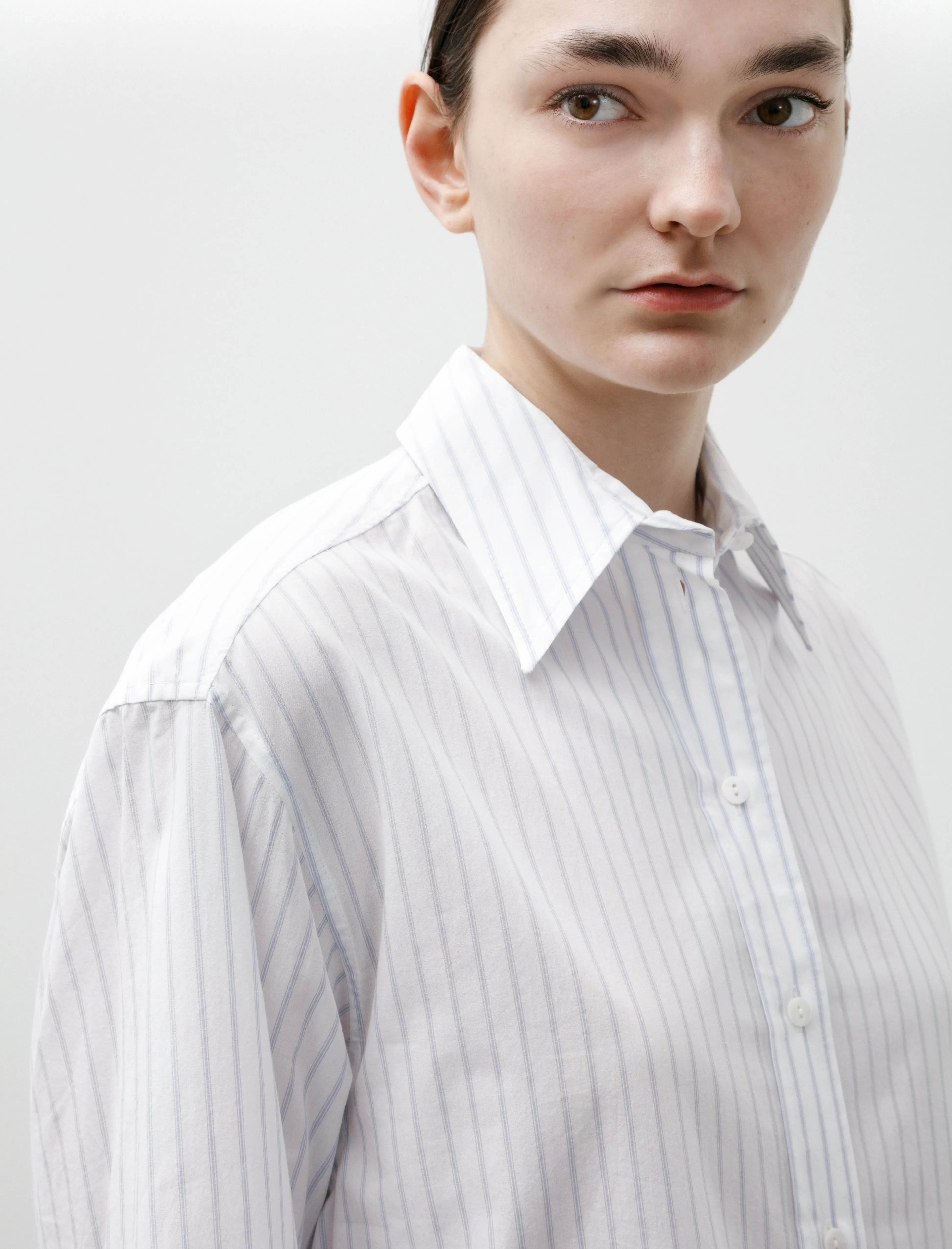 Japanese Organic Cotton June Shirt Sky/White Stripes sold by SHOP NEIGHBOR product image thumbnail 2