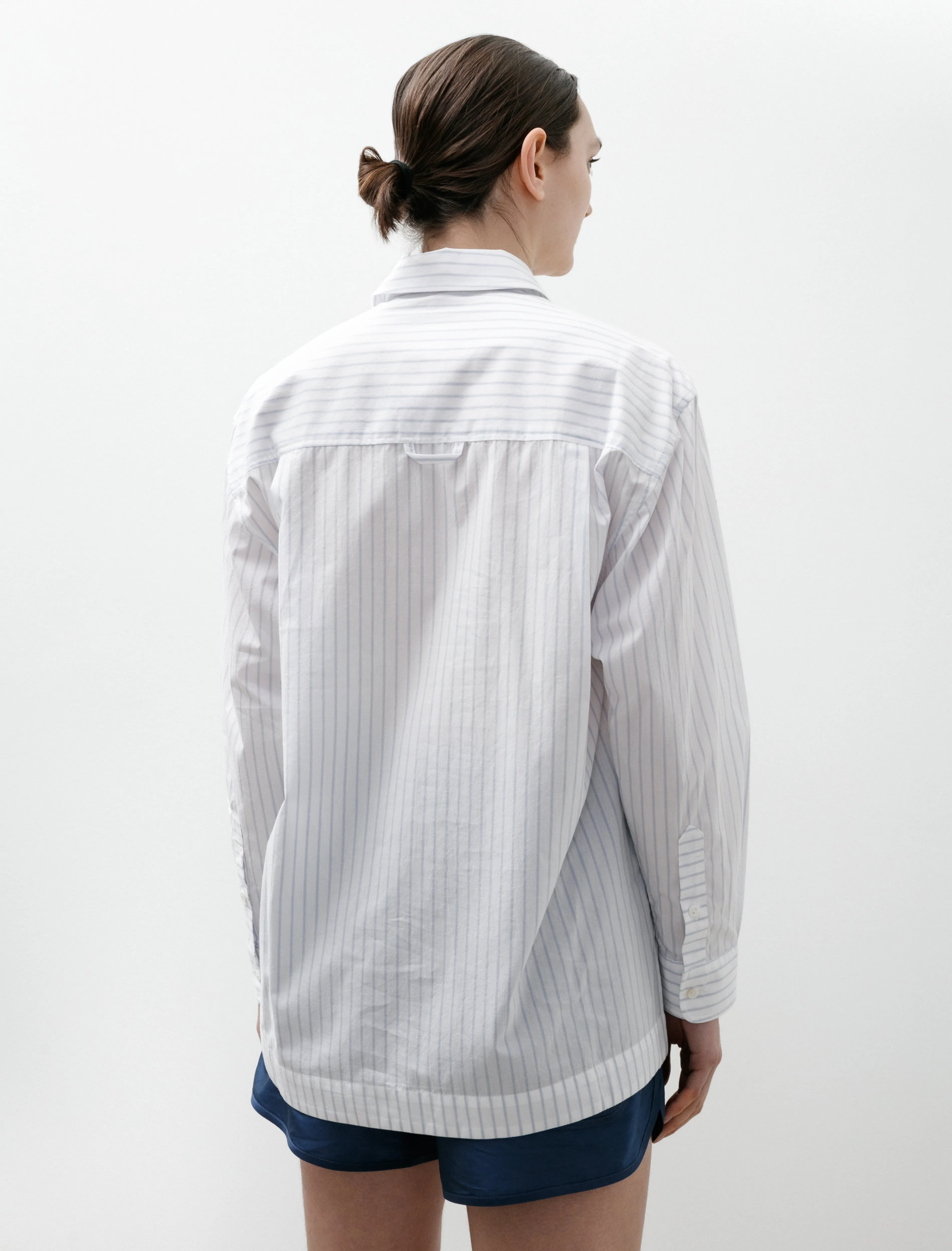 Japanese Organic Cotton June Shirt Sky/White Stripes sold by SHOP NEIGHBOR product image thumbnail 4