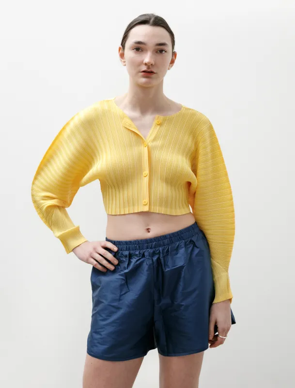 Rib Pleats Cardigan Yellow made by SHOP NEIGHBOR