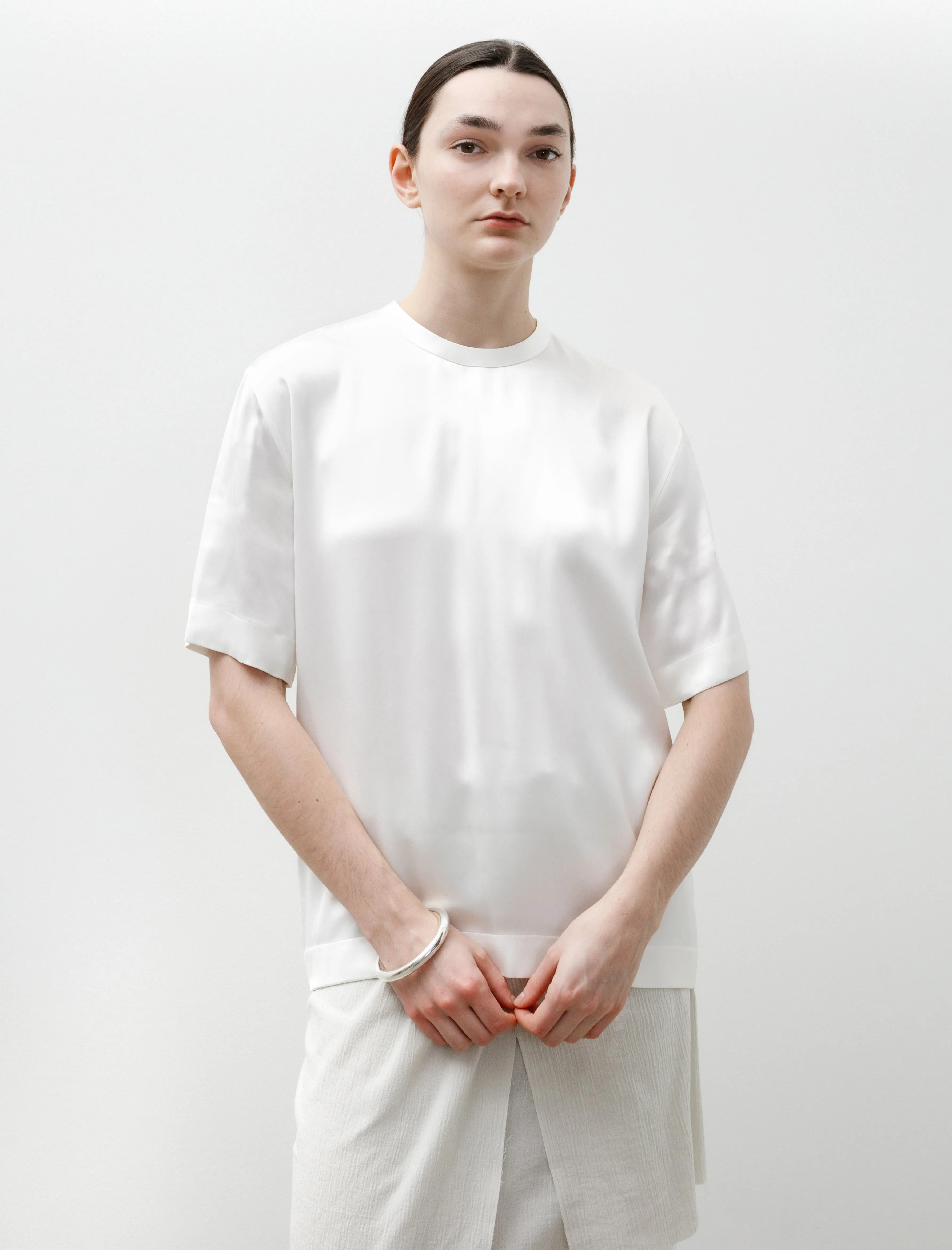 Satin Tee White sold by SHOP NEIGHBOR
