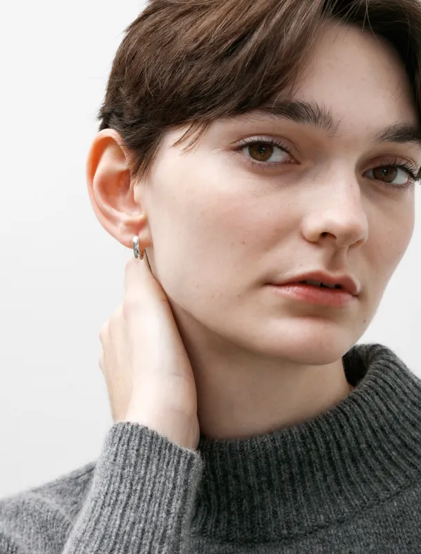 Hammered Band Earrings Silver sold by SHOP NEIGHBOR