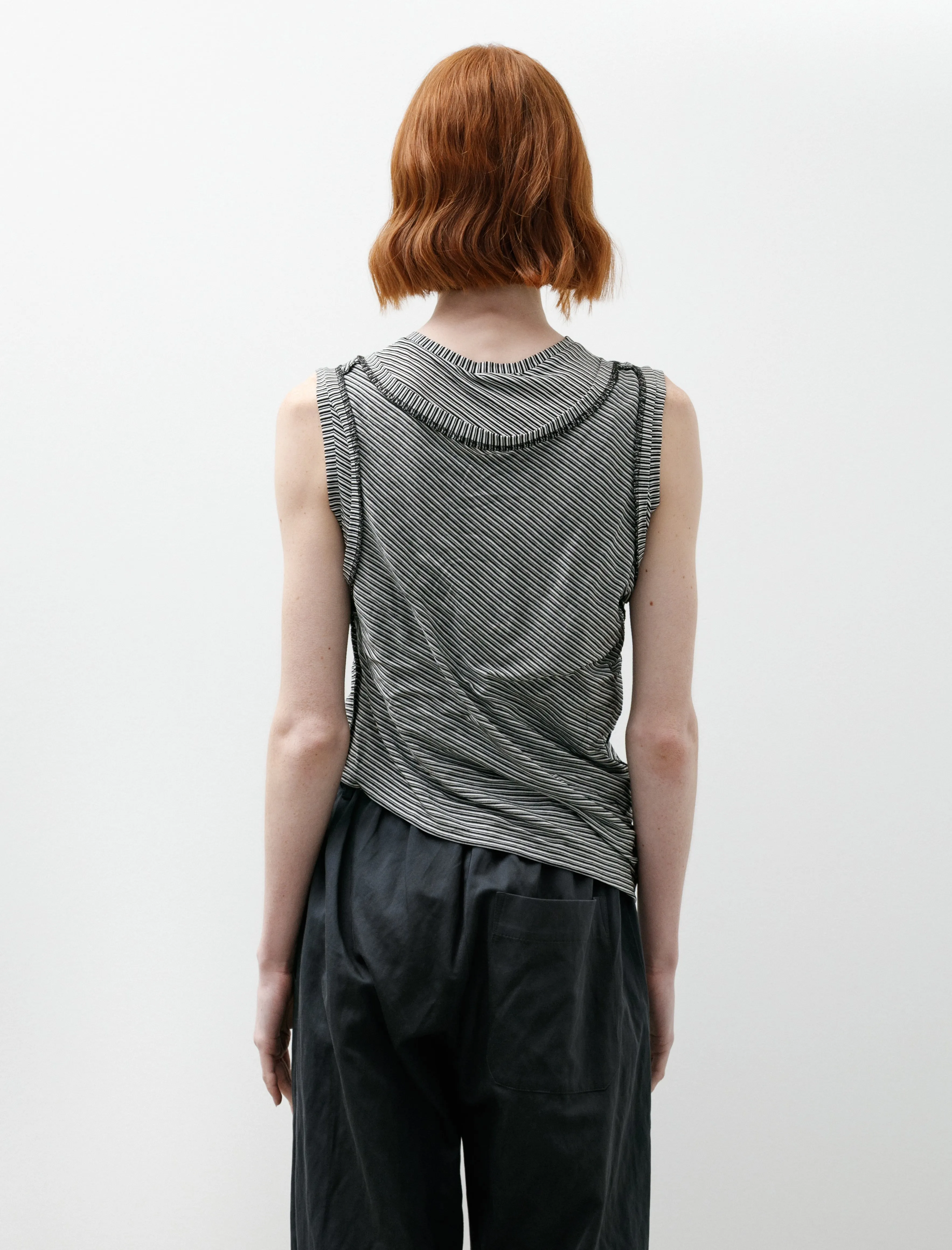 Double Layered Jersey Tank Jersey Stripe Black sold by SHOP NEIGHBOR product image thumbnail 4