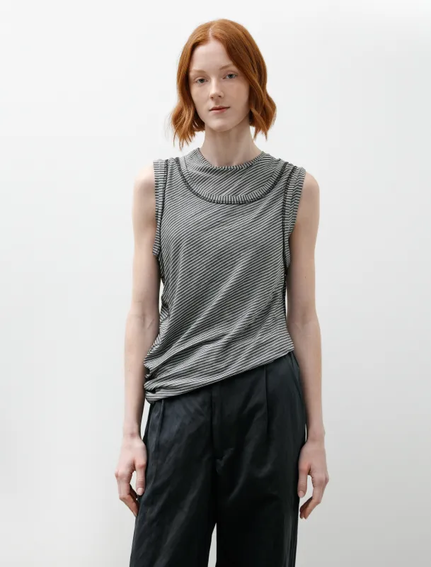 Double Layered Jersey Tank Jersey Stripe Black made by SHOP NEIGHBOR