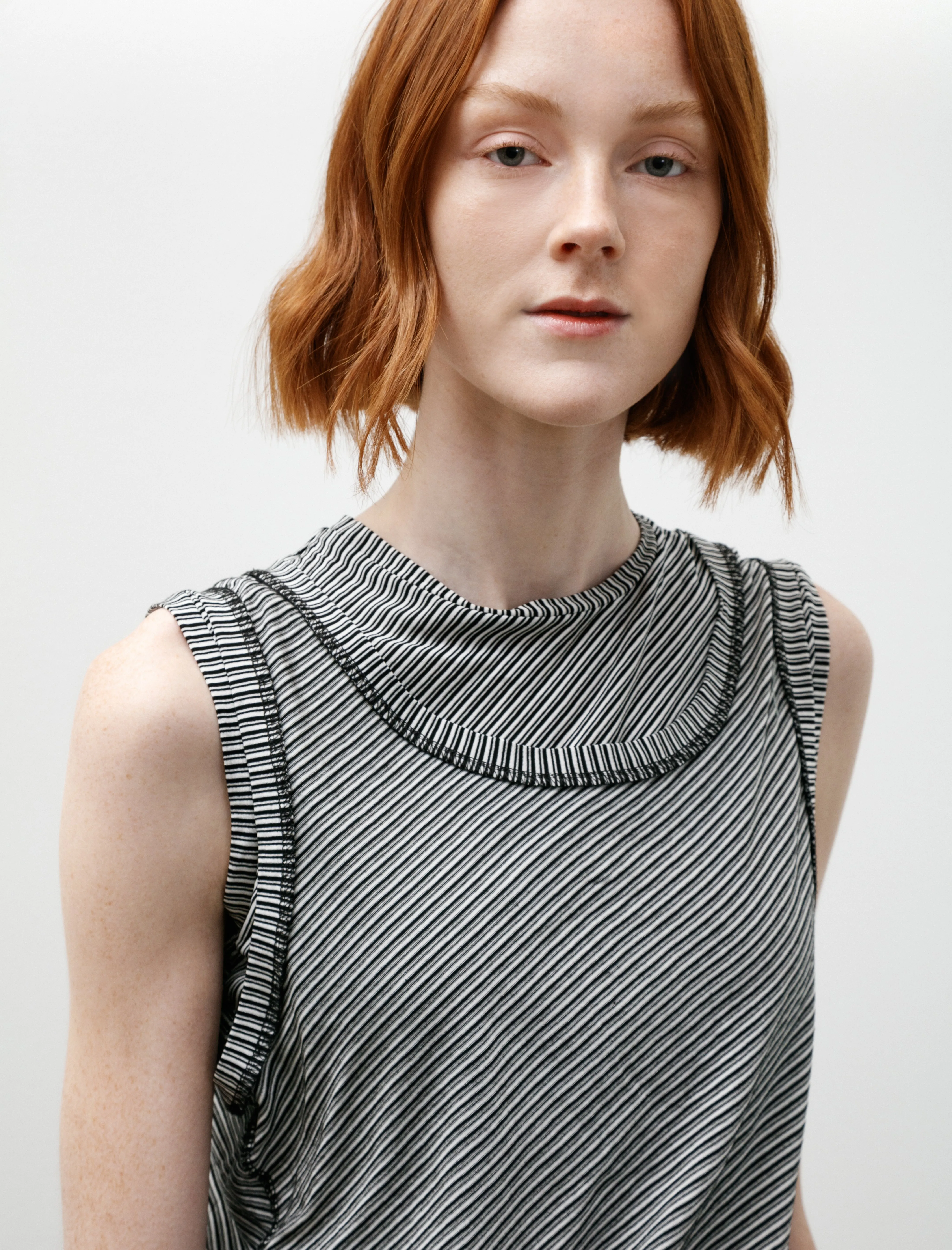 Double Layered Jersey Tank Jersey Stripe Black sold by SHOP NEIGHBOR product image thumbnail 2