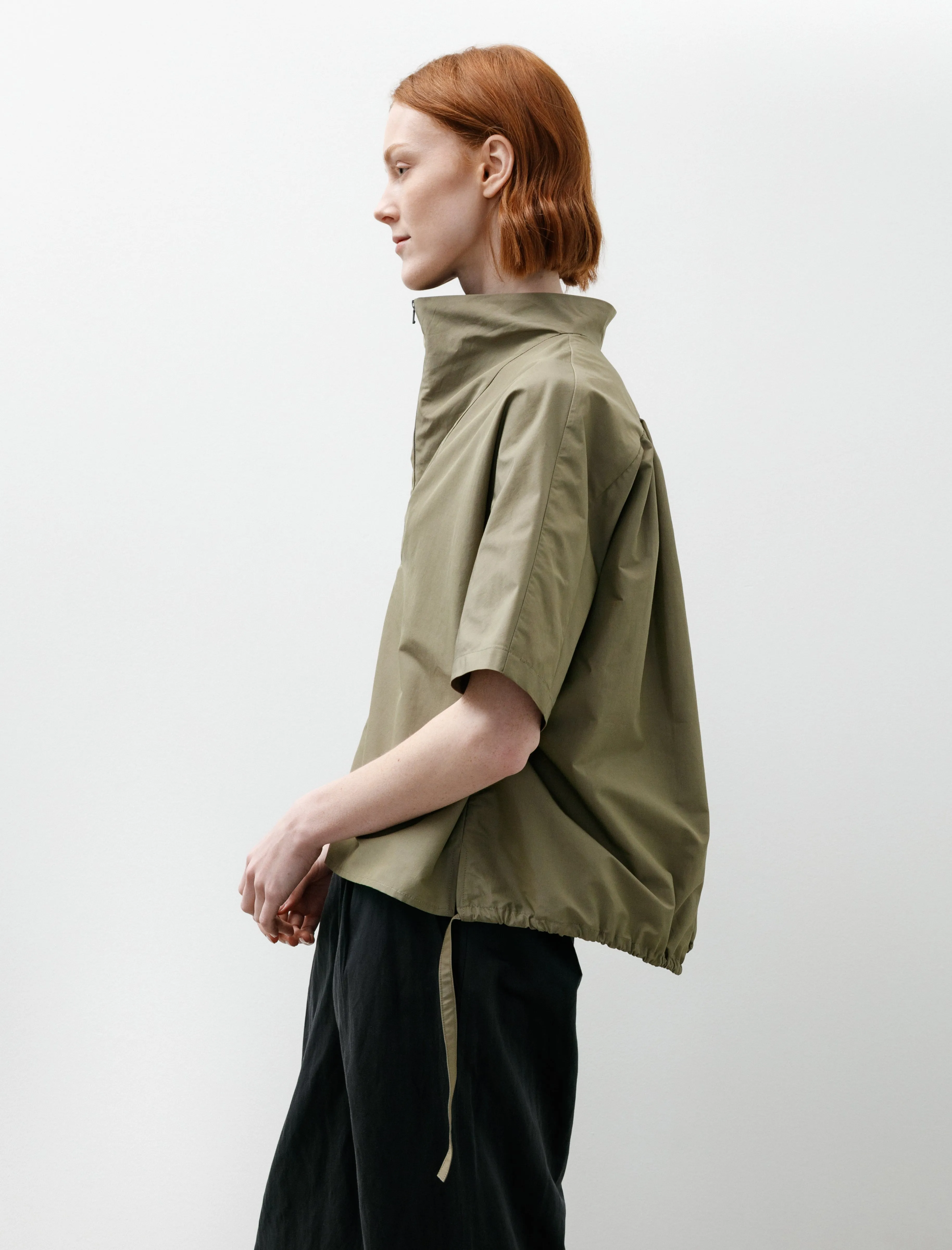 Quarter Zip Bubble Shirt Cotton Nylon Khaki Green sold by SHOP NEIGHBOR product image thumbnail 2