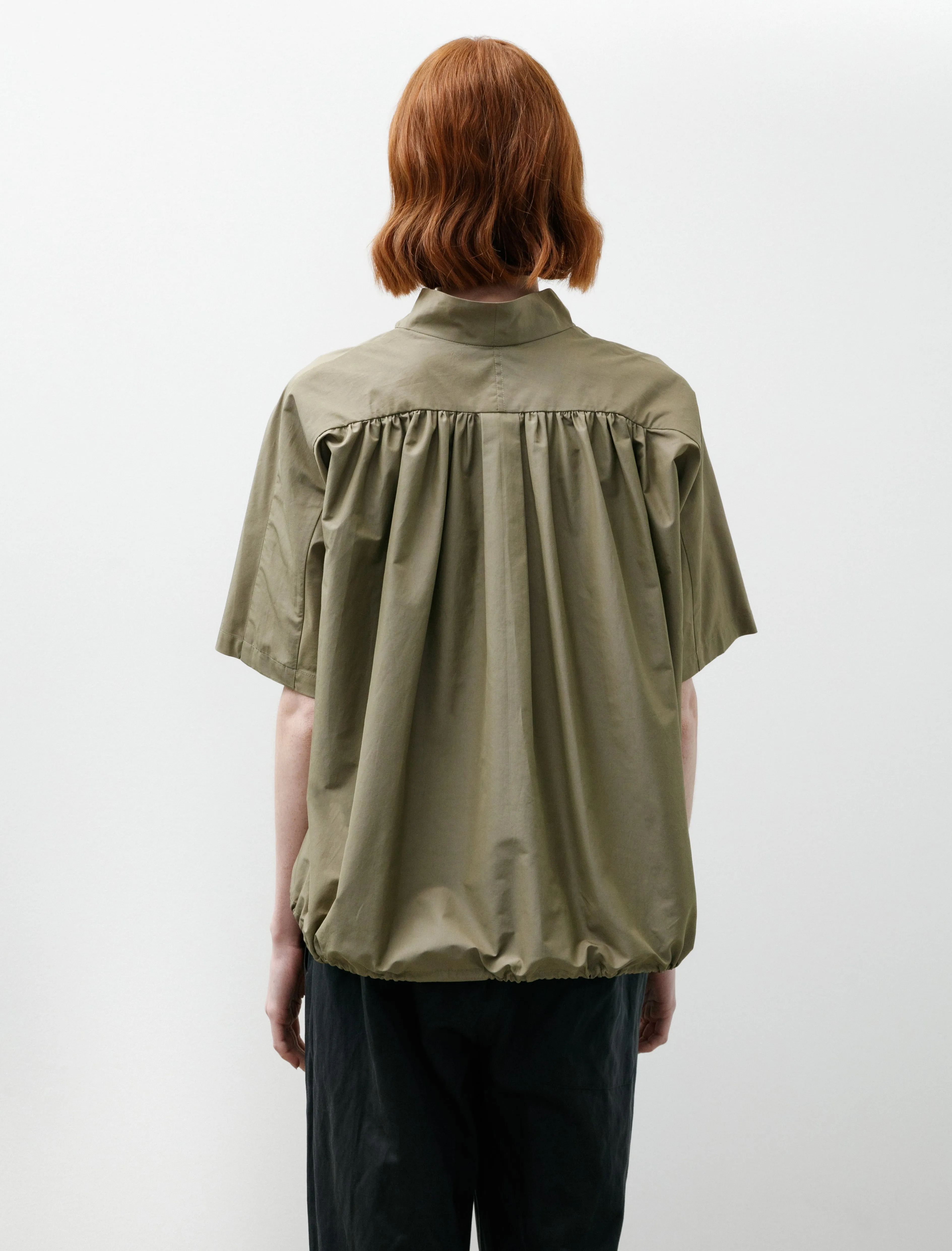 Quarter Zip Bubble Shirt Cotton Nylon Khaki Green sold by SHOP NEIGHBOR product image thumbnail 3